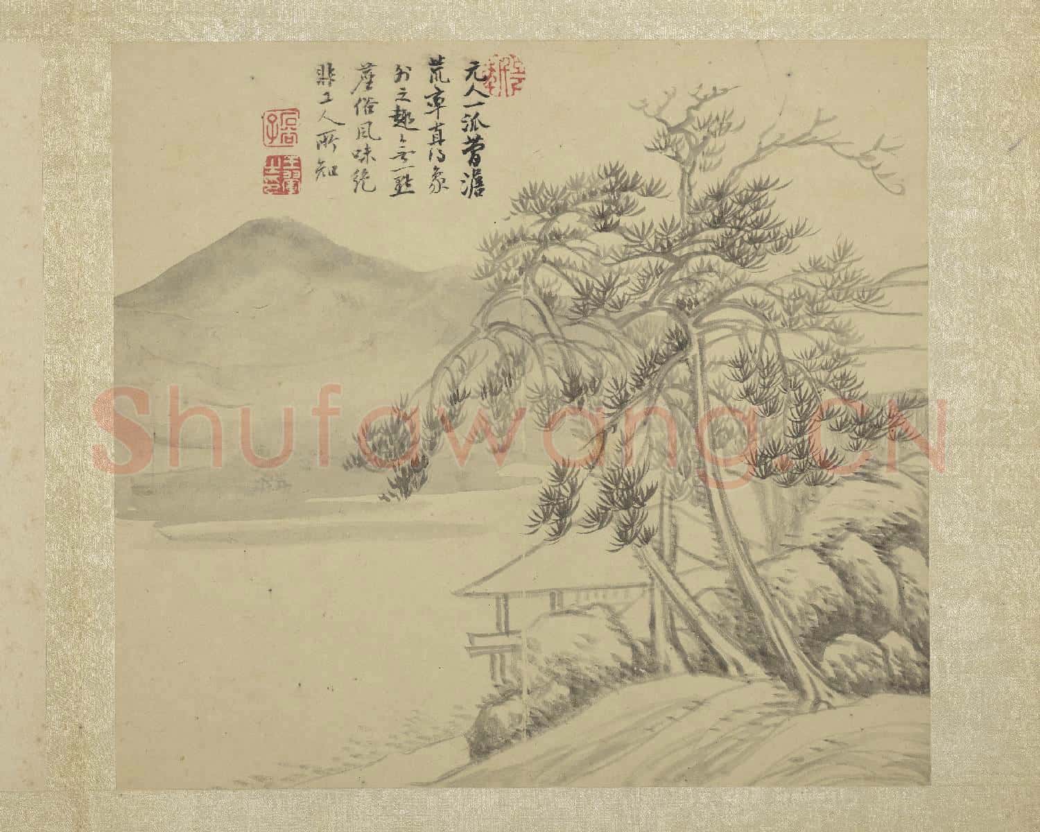 清惲壽平畫山水 冊 松閣遠山