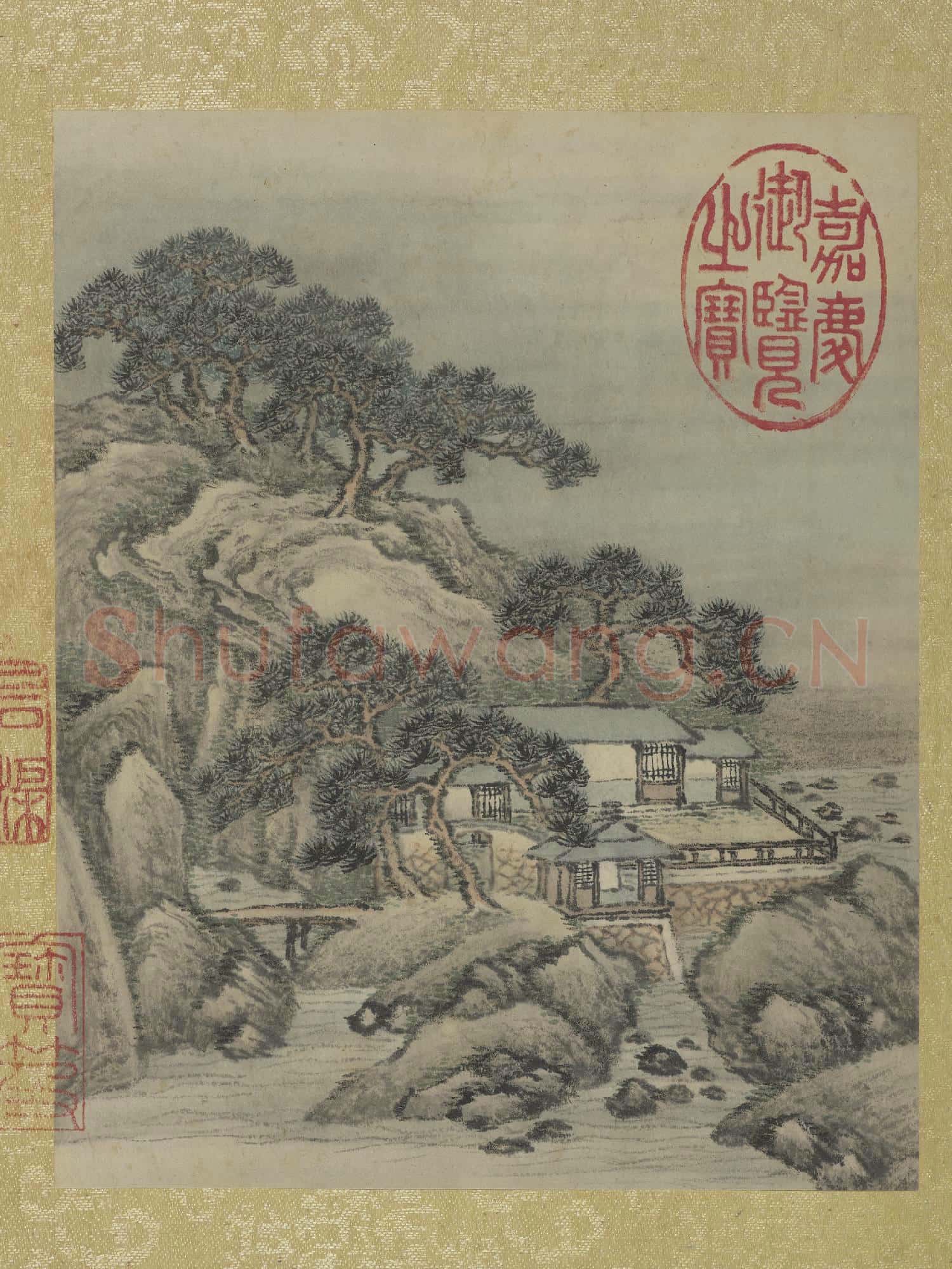 清允禧山水 冊 松崖結屋