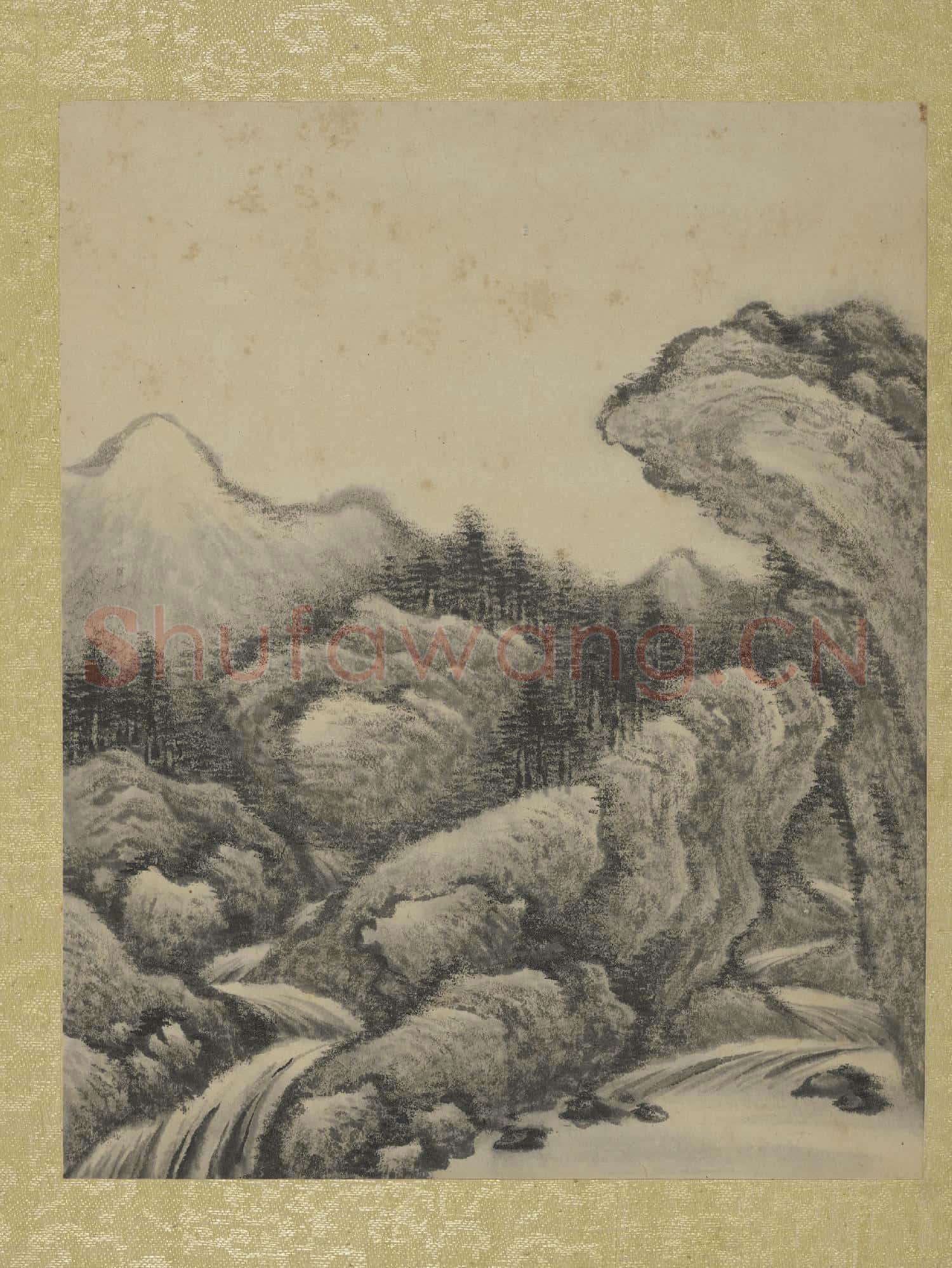 清允禧山水 冊 曲磴飛泉
