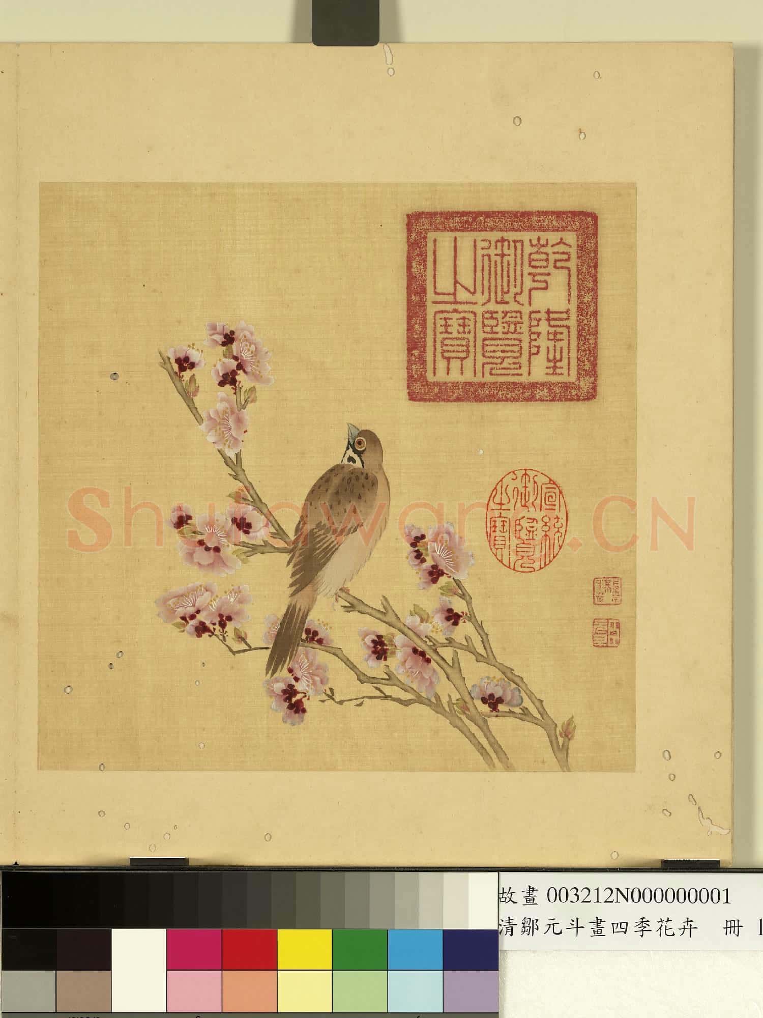 清鄒元斗畫四季花卉 冊 杏花