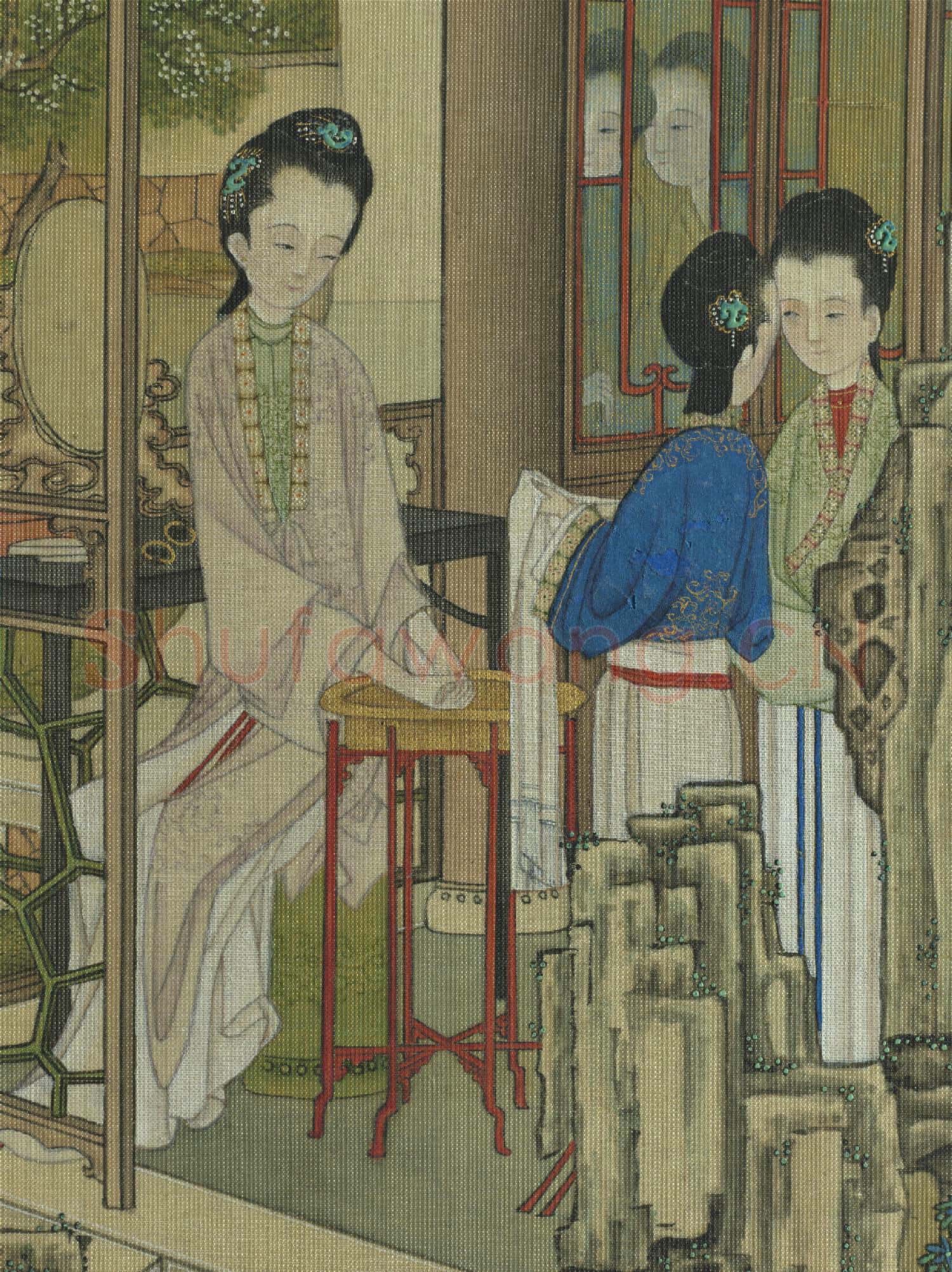 清焦秉貞畫仕女圖 冊 桂香濯月
