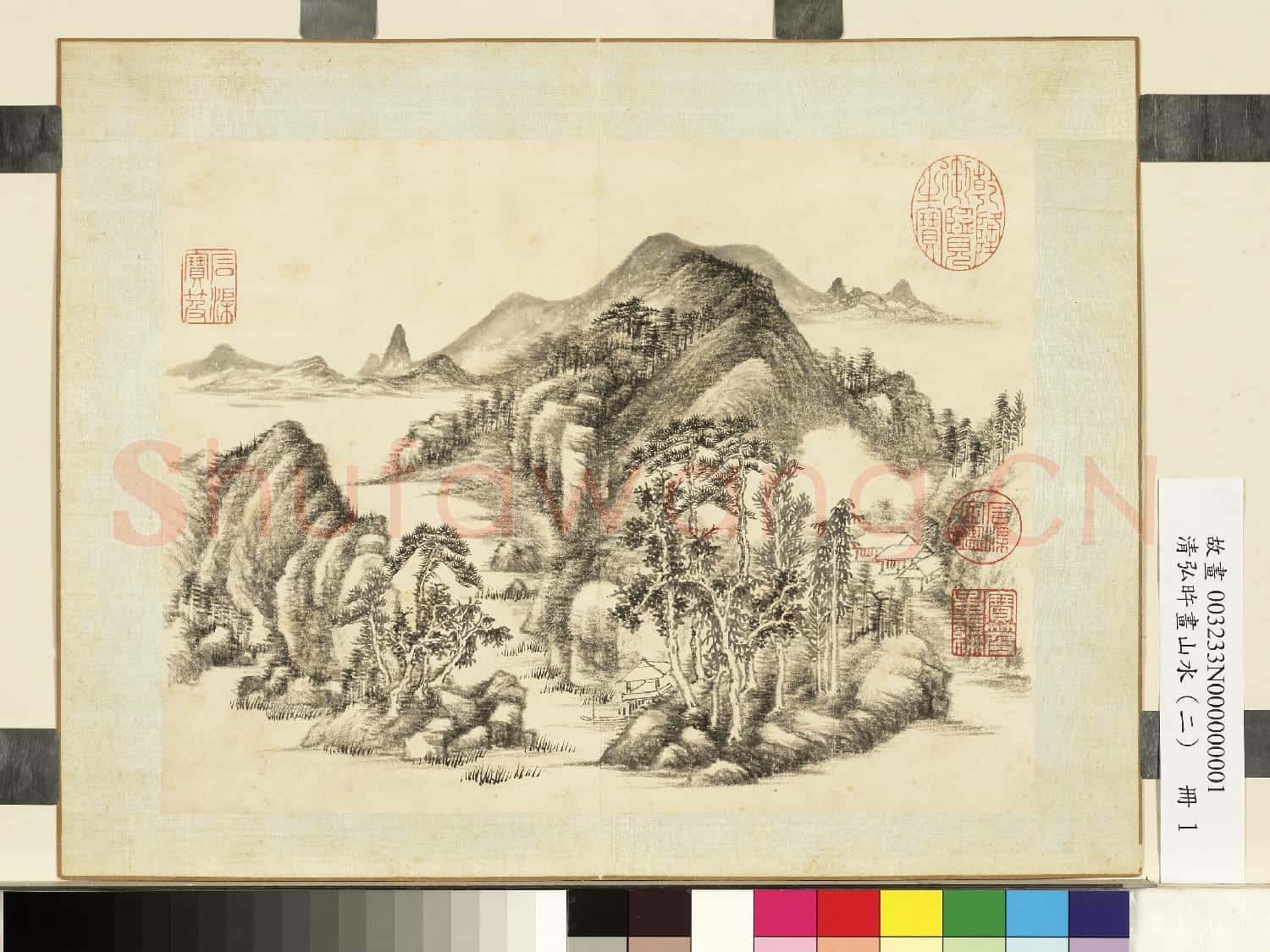 清弘旿畫山水(二)冊 溪亭艤艇