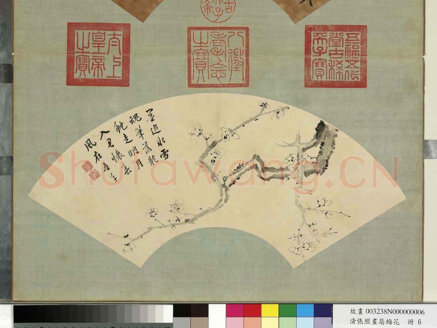 清張照畫扇梅花 冊 梅花(六)