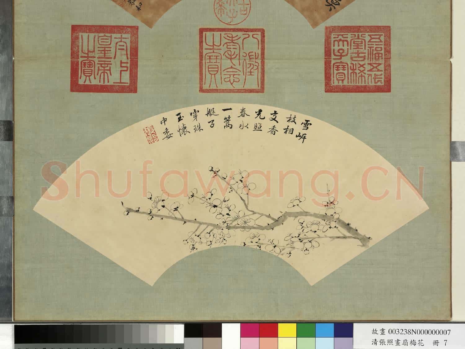 清張照畫扇梅花 冊 梅花(七)
