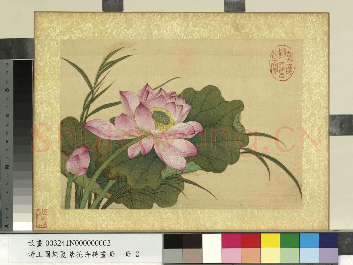 清王圖炳夏景花卉詩畫冊 冊 蓮花