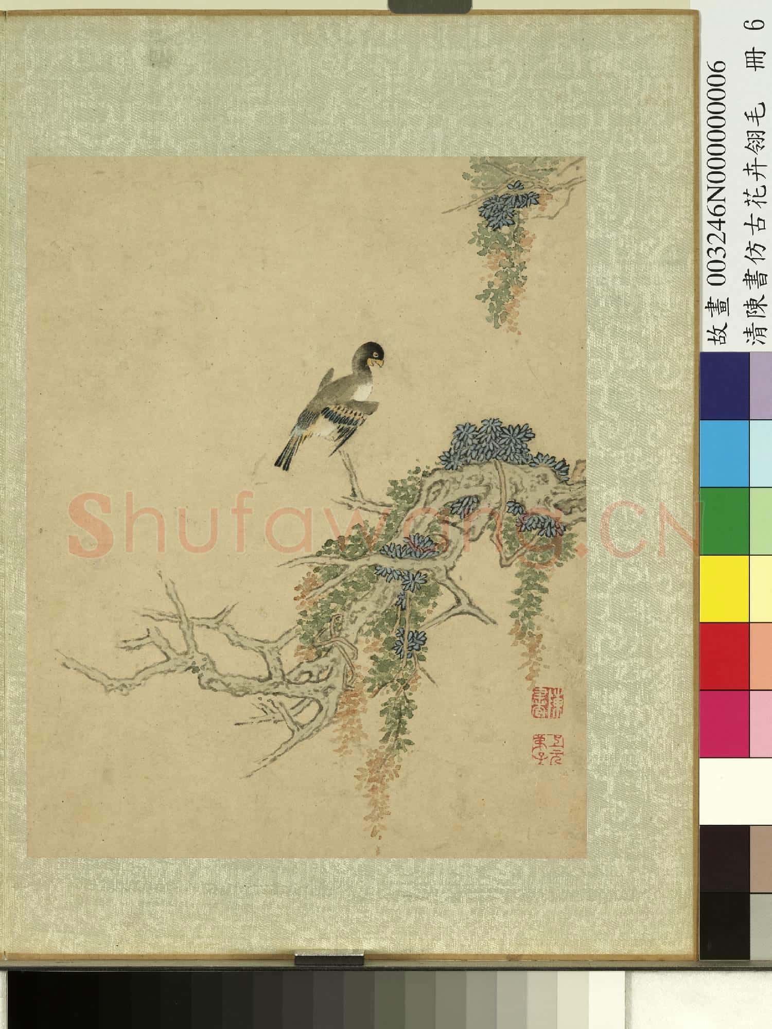 清陳書仿古花卉翎毛 冊 桑鳲