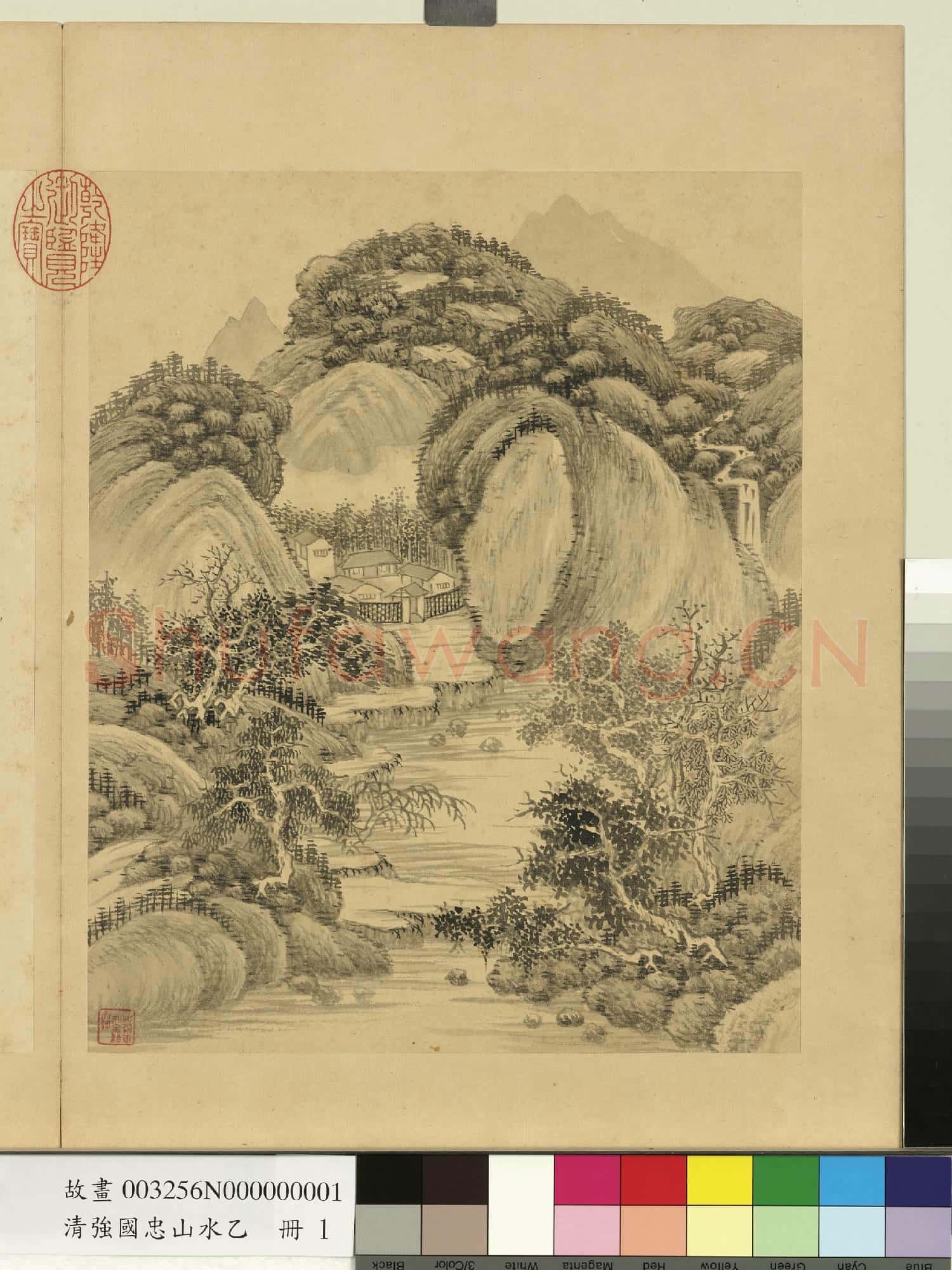 清強國忠山水乙 冊 危石深院