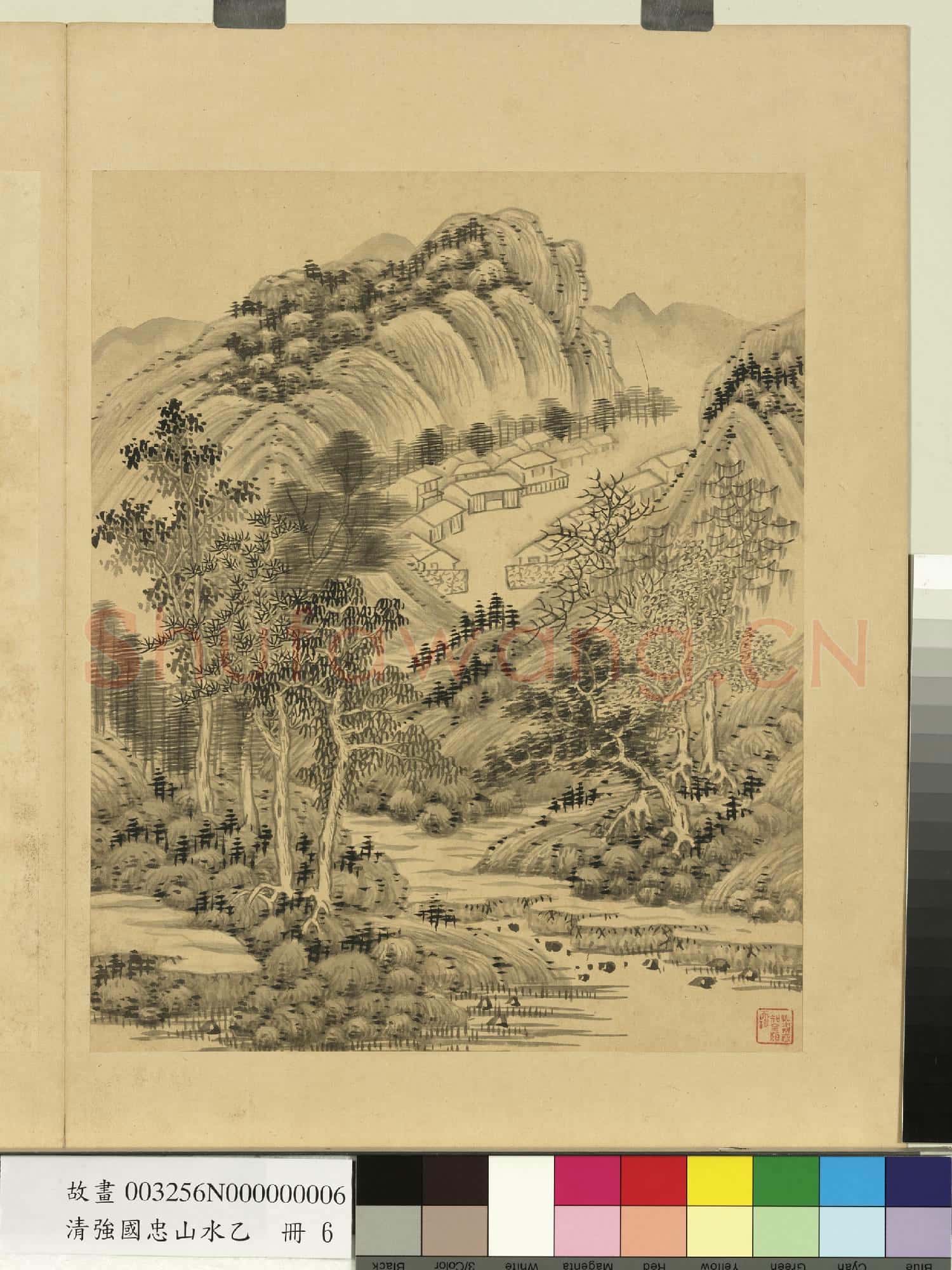清強國忠山水乙 冊 林深院靜