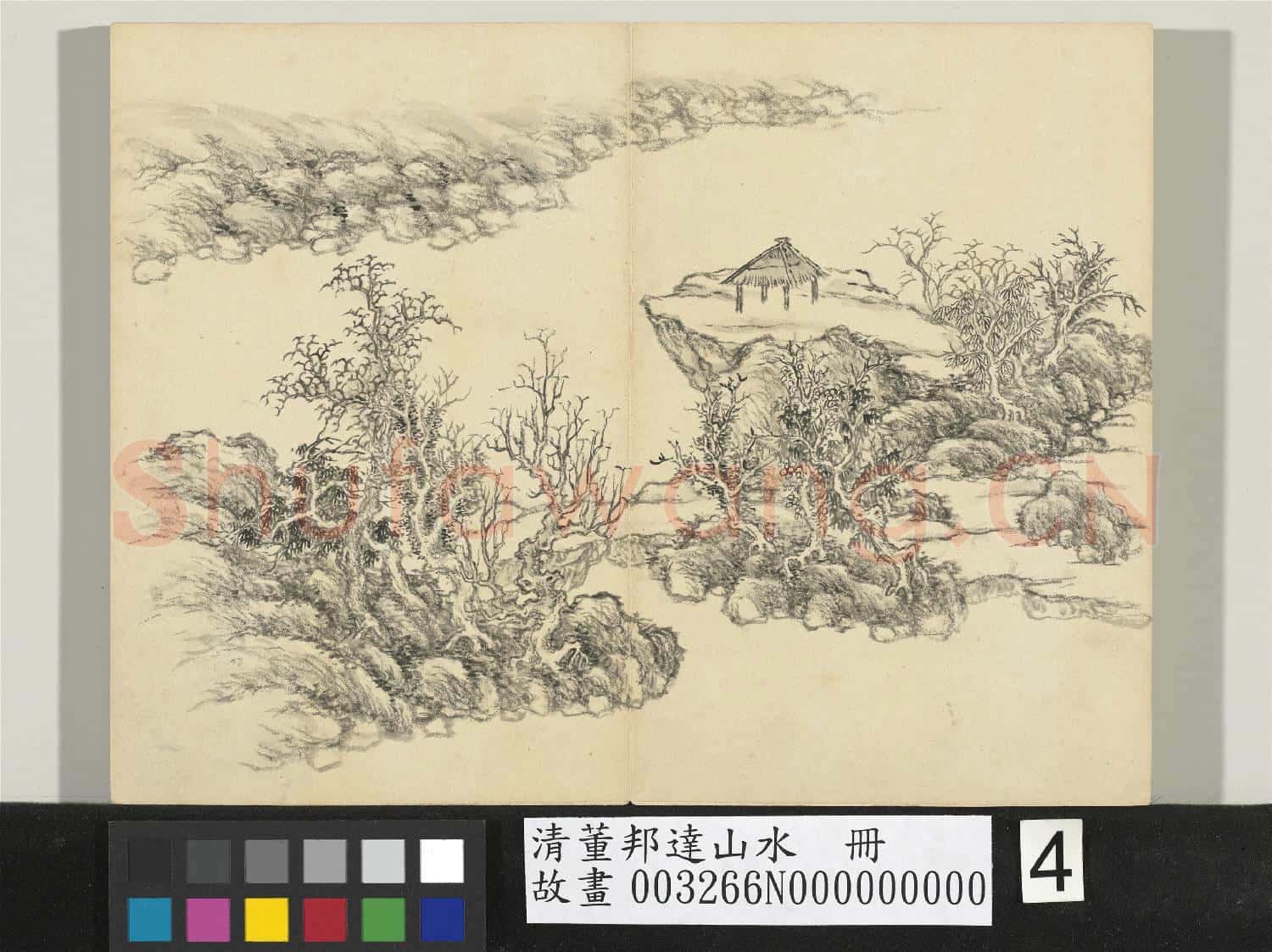 清董邦達山水 冊 江巘危亭