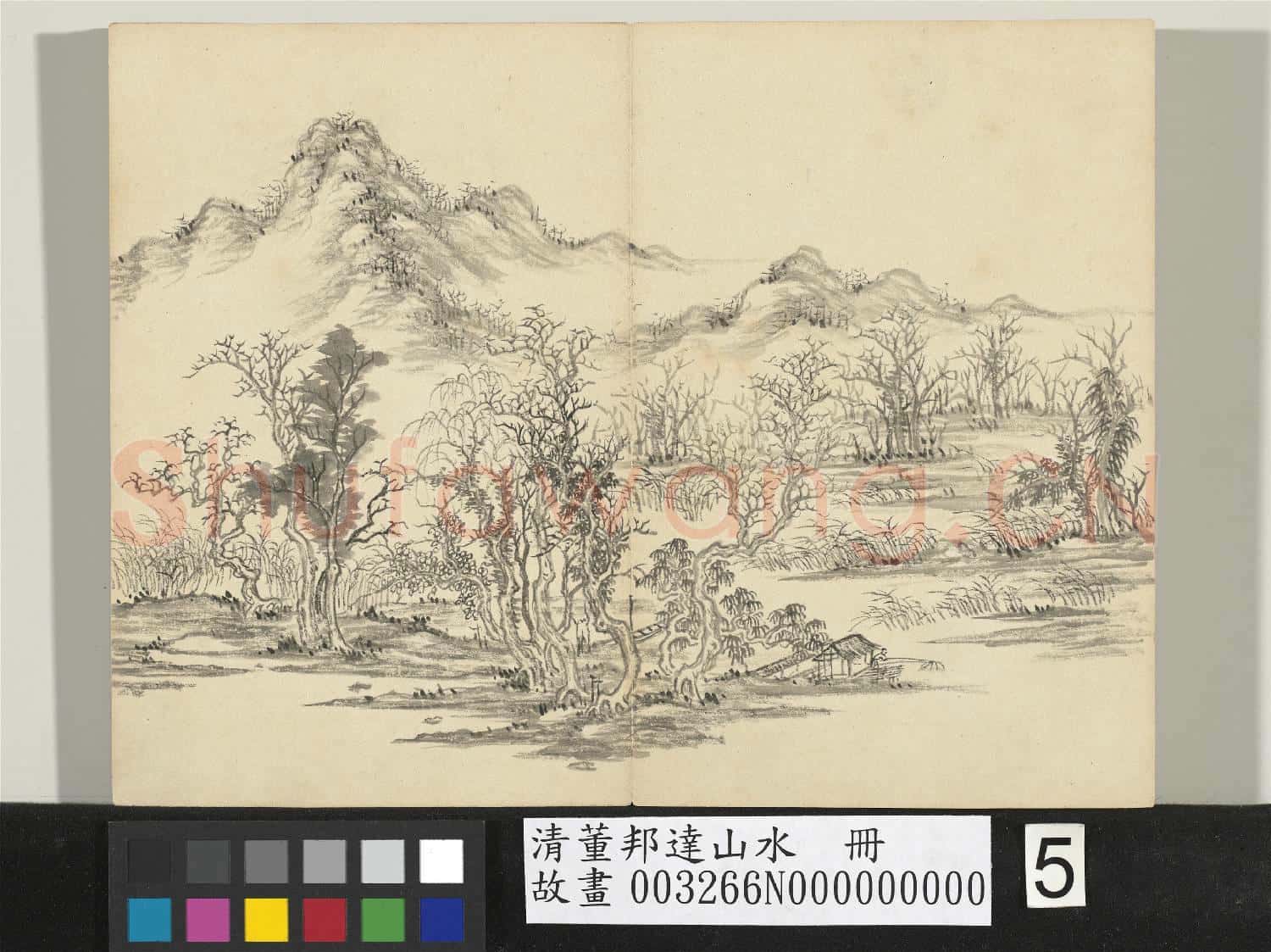清董邦達山水 冊 秋林漁浦