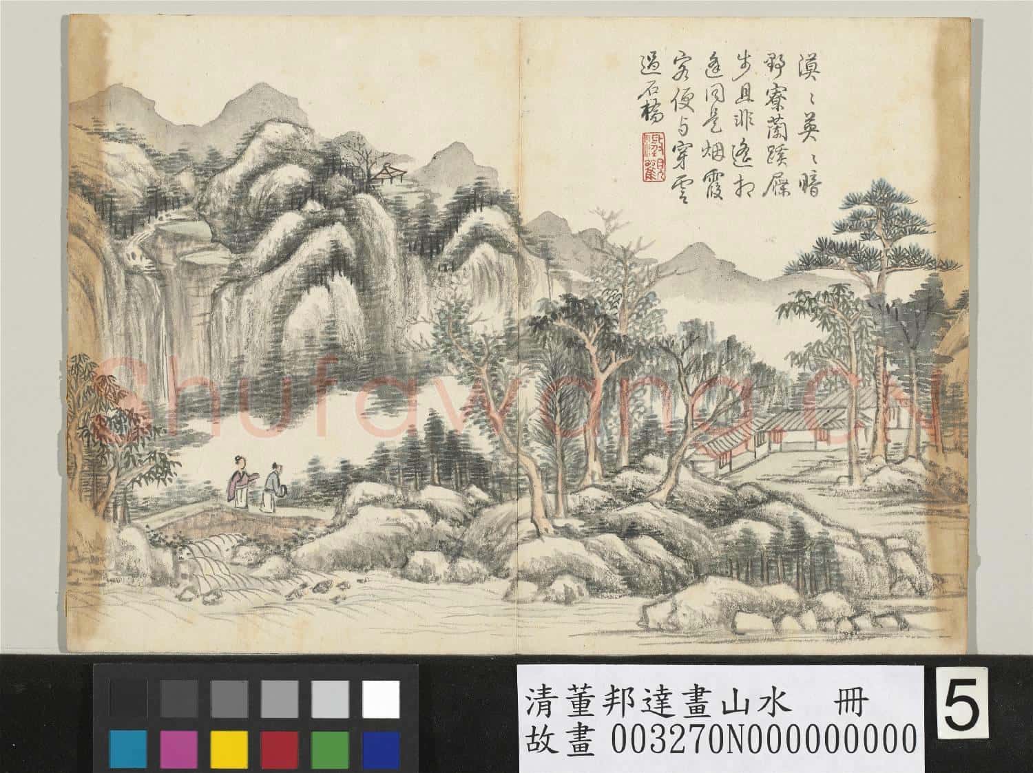 清董邦達畫山水 冊 墅館開軒