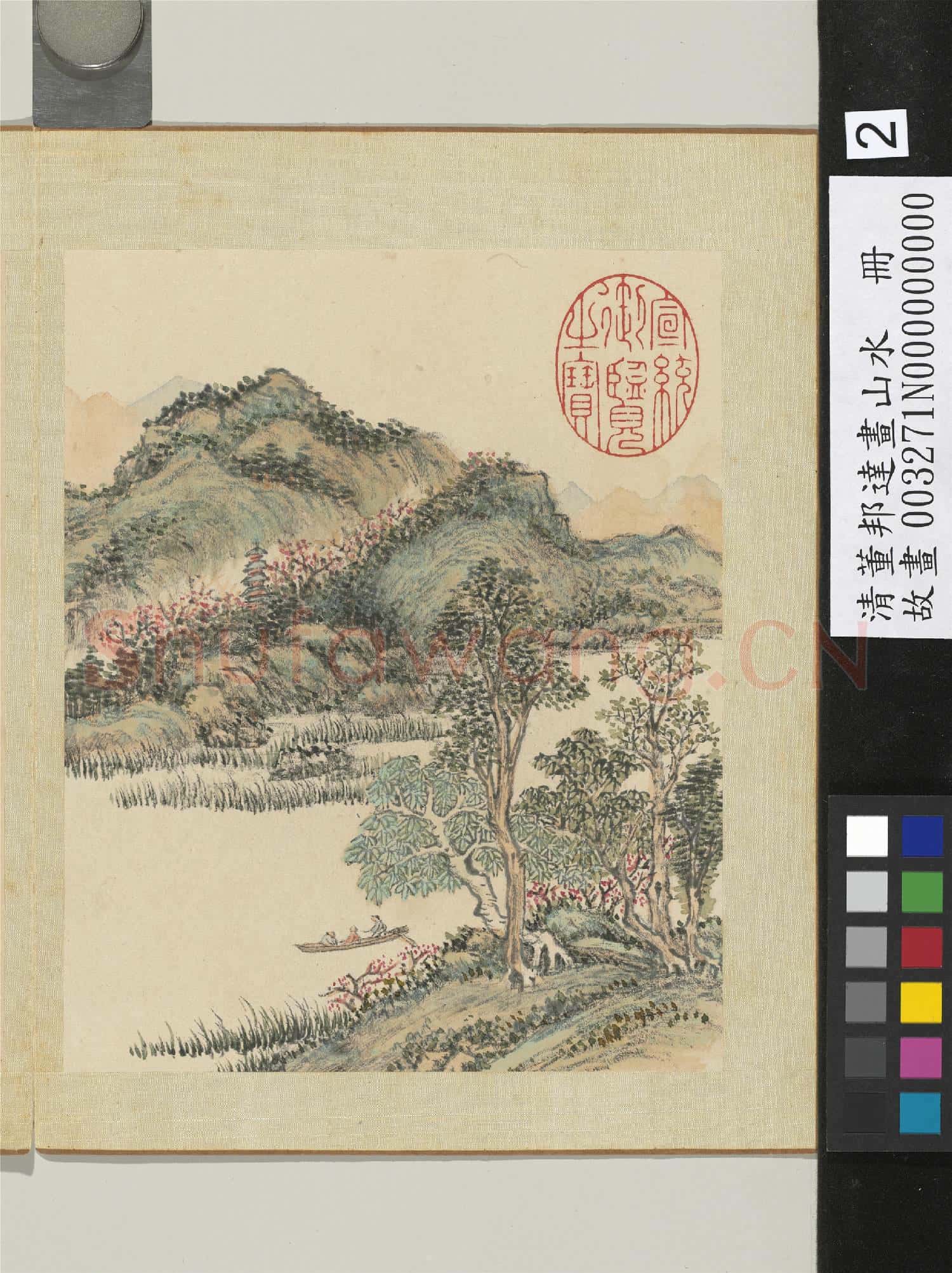 清董邦達畫山水 冊 春江泛輕舟