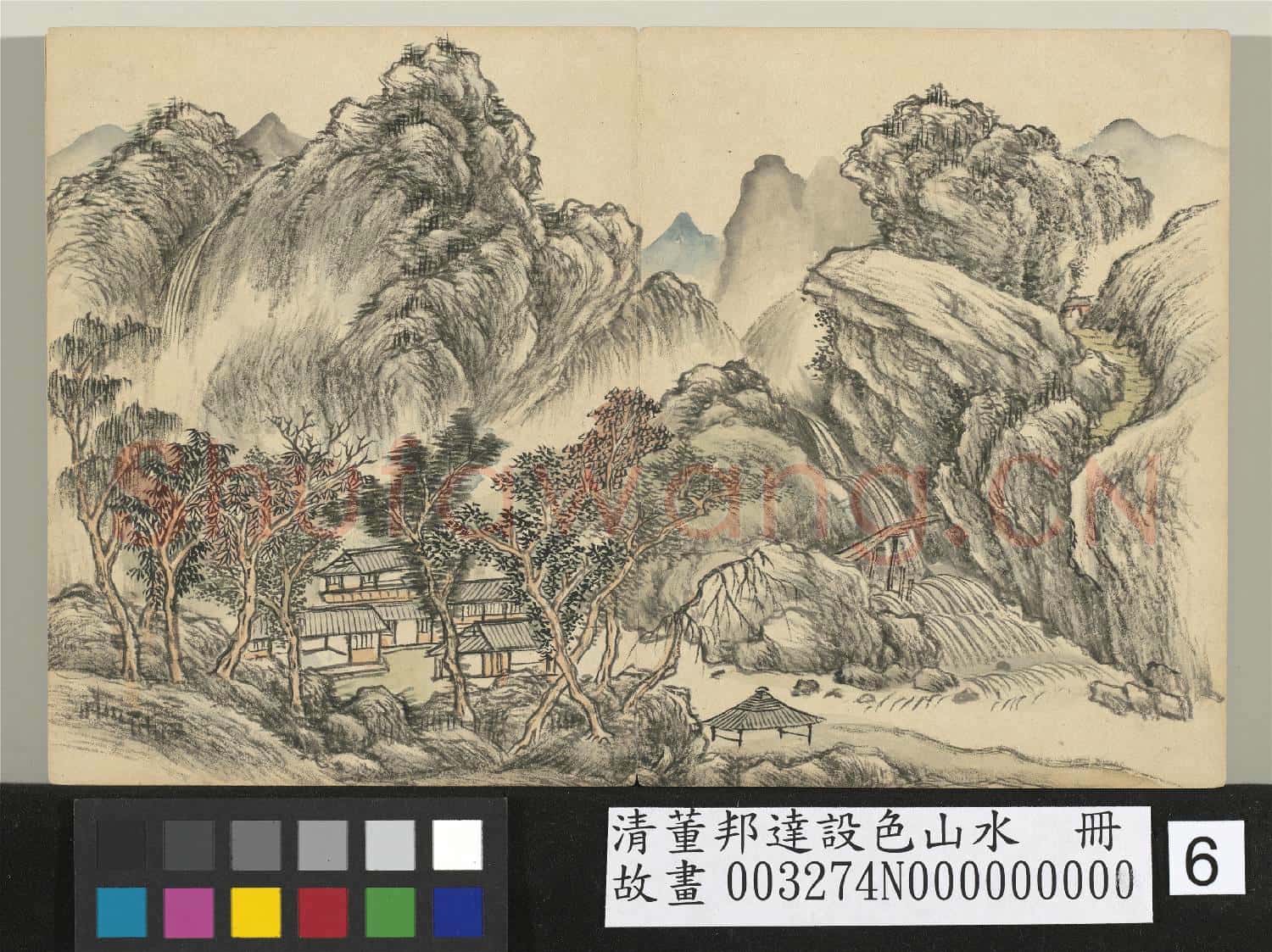 清董邦達設色山水 冊 雲樹成村