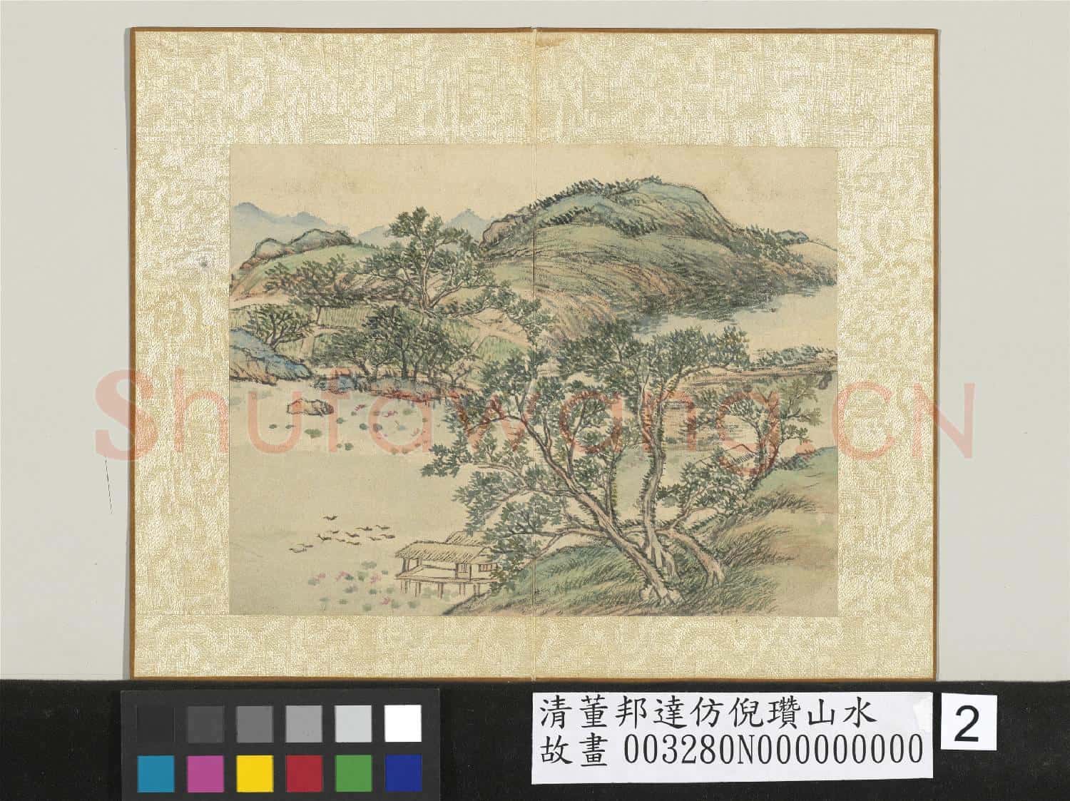 清董邦達仿倪瓚山水 冊 荷塘鴨行