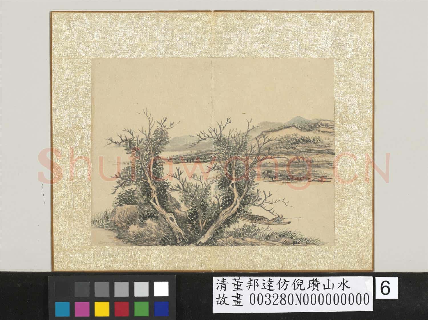 清董邦達仿倪瓚山水 冊 清江垂釣