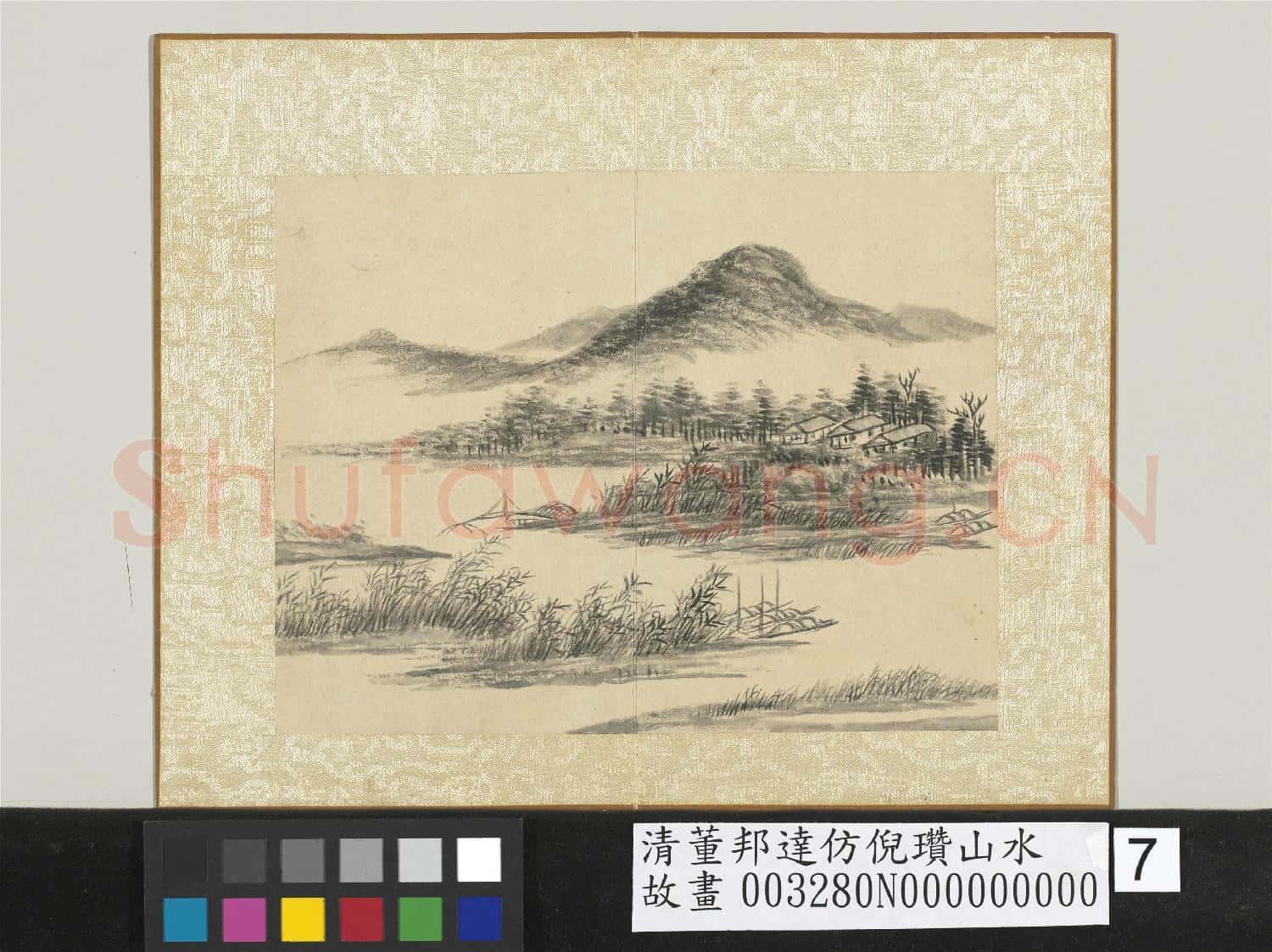 清董邦達仿倪瓚山水 冊 遠浦歸漁