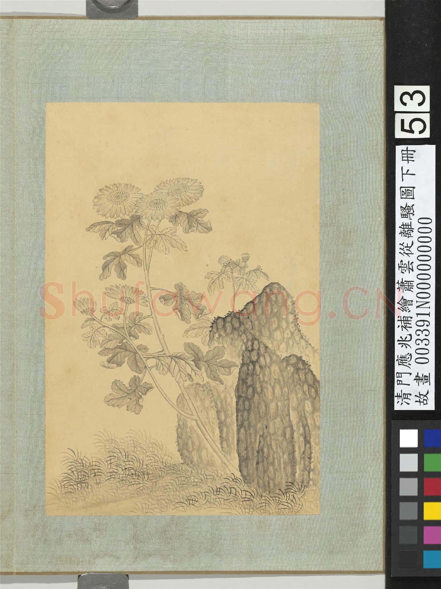 清門應兆補繪蕭雲從離騷圖下冊.冊.菊花故畫