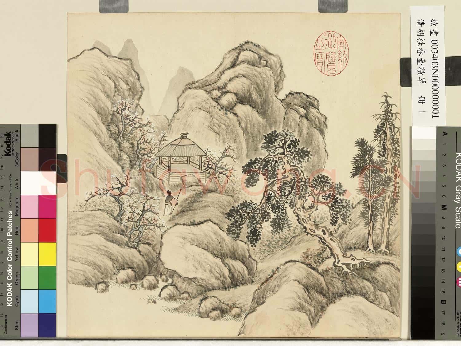 清胡桂春臺積翠.冊.梅嶺曳杖故畫