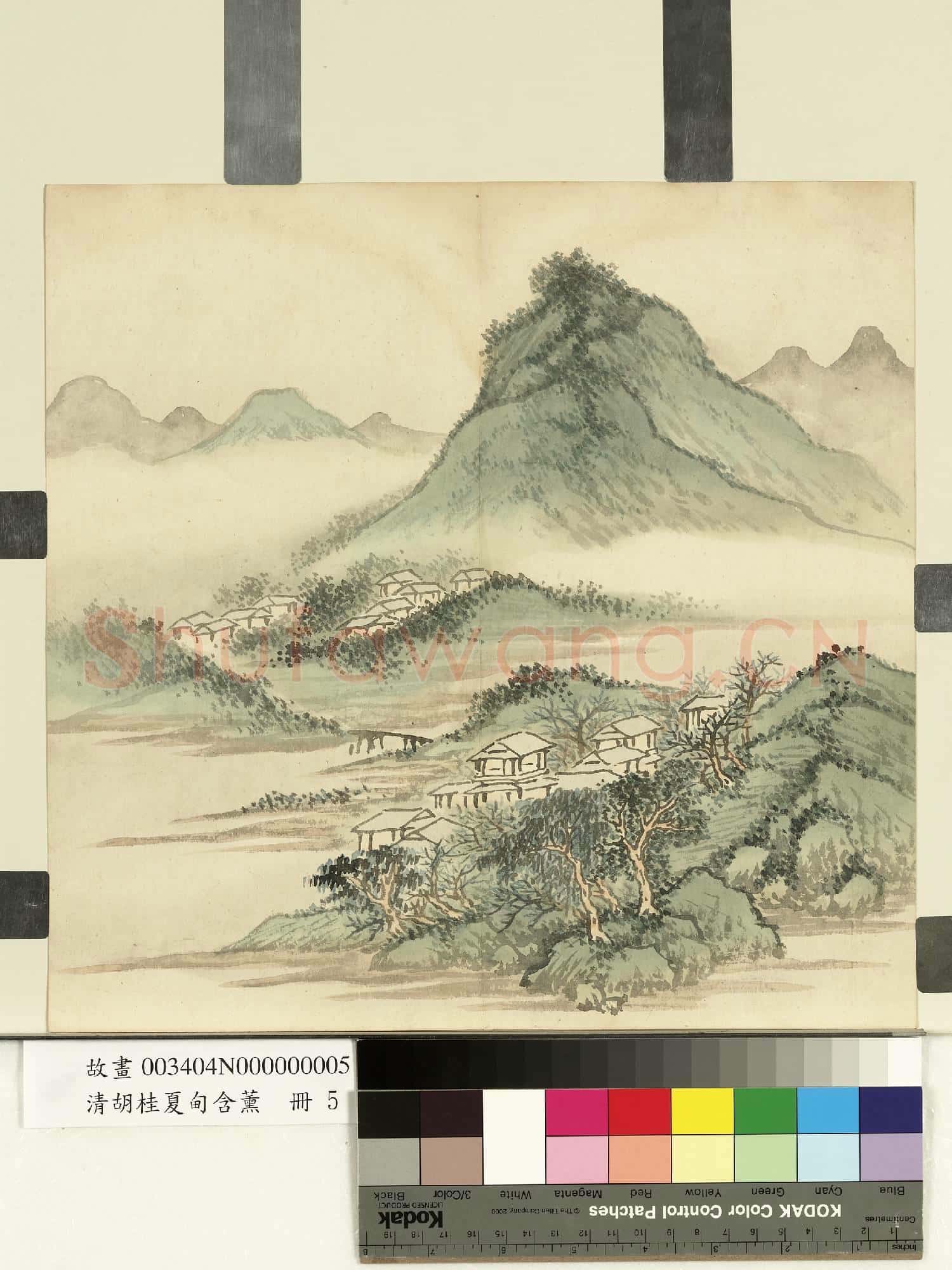 清胡桂夏甸含薰.冊.夏山溪橋故畫