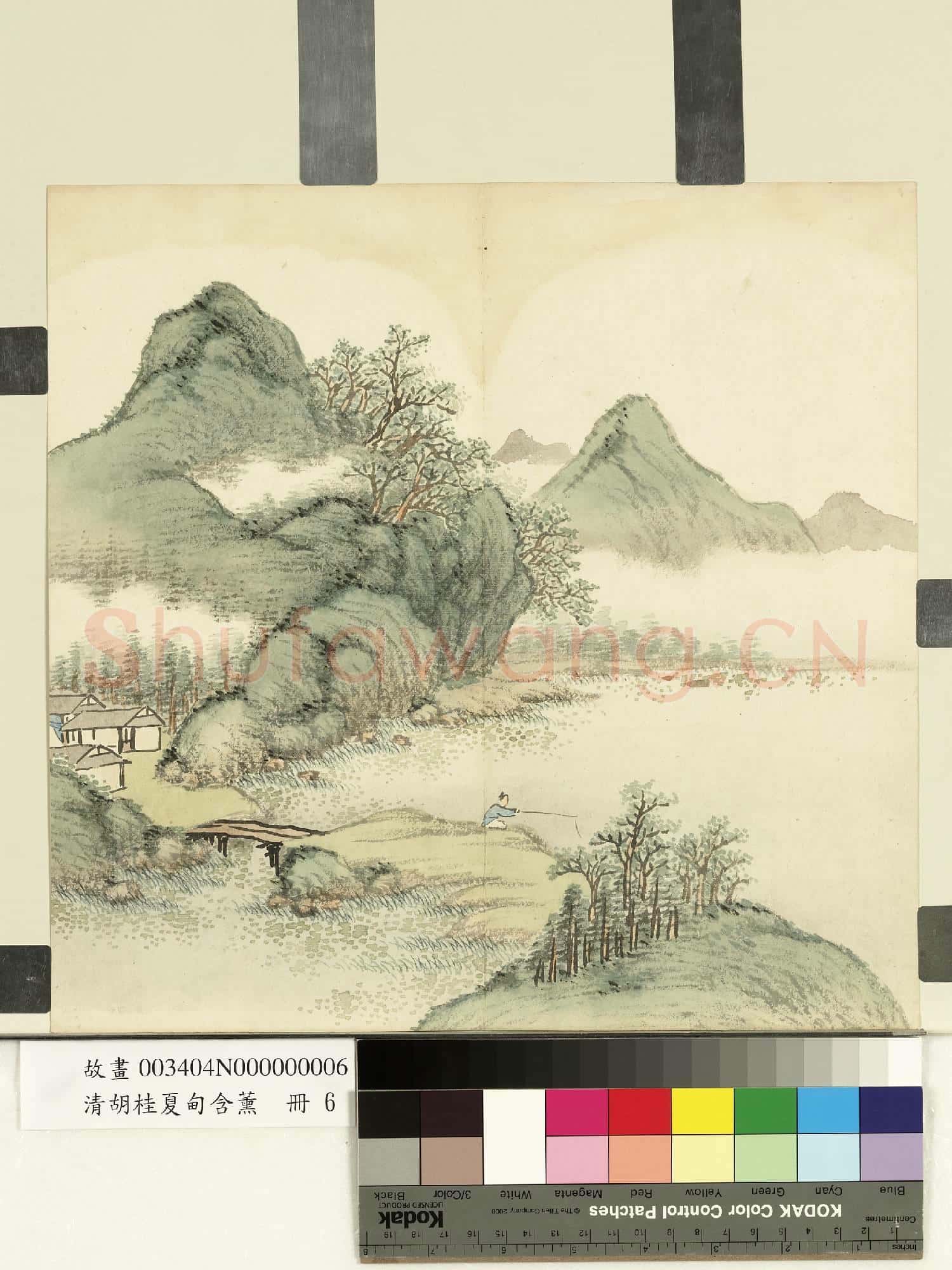 清胡桂夏甸含薰.冊.堤岸閒釣故畫