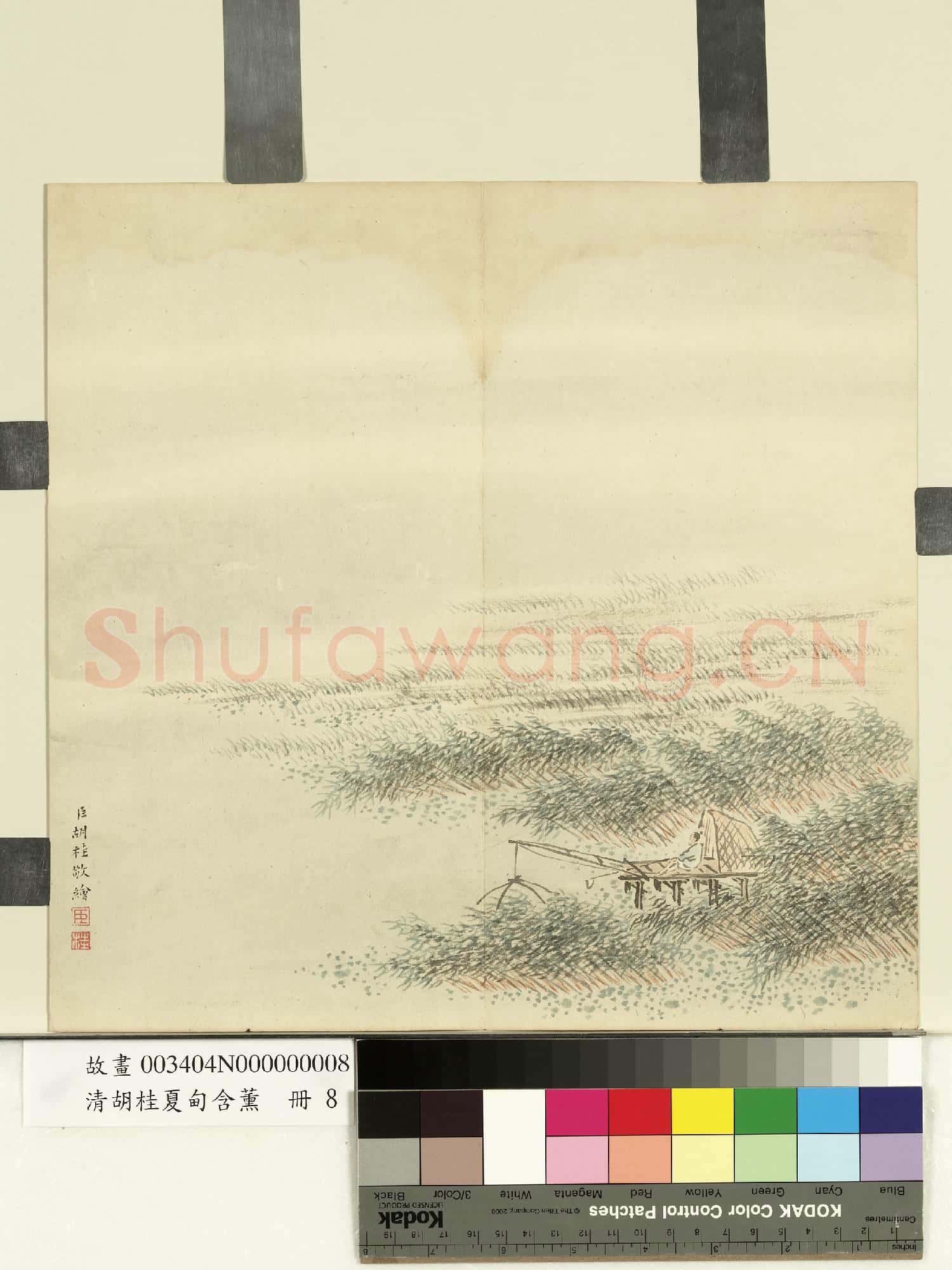 清胡桂夏甸含薰.冊.蘆汀捕魚故畫