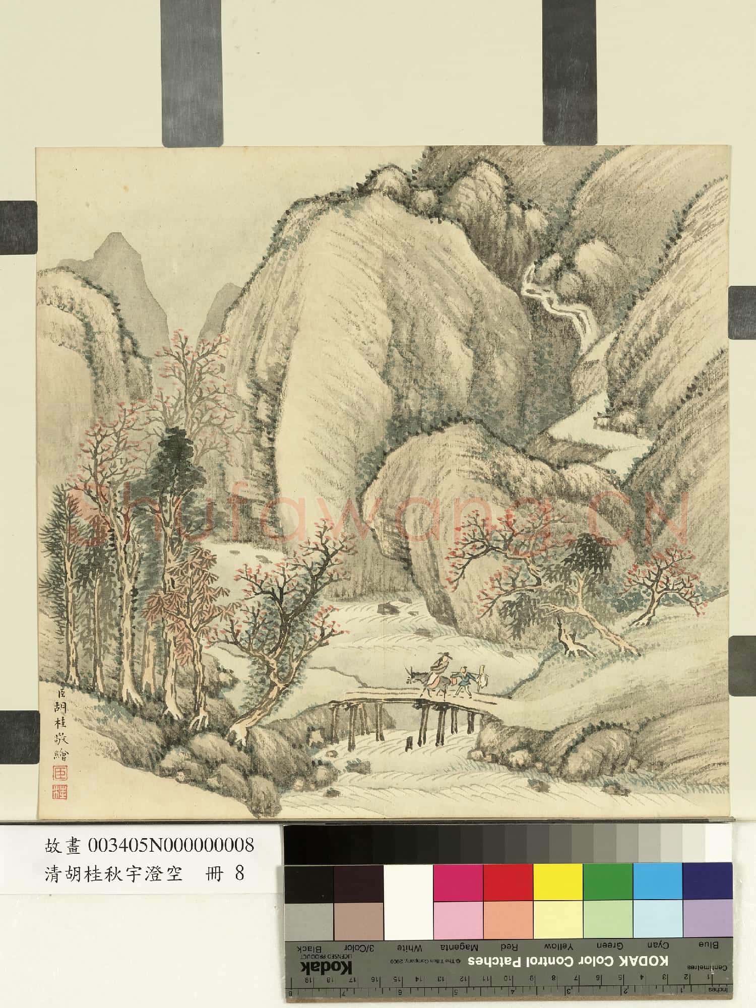 清胡桂秋宇澄空.冊.谿橋策蹇故畫