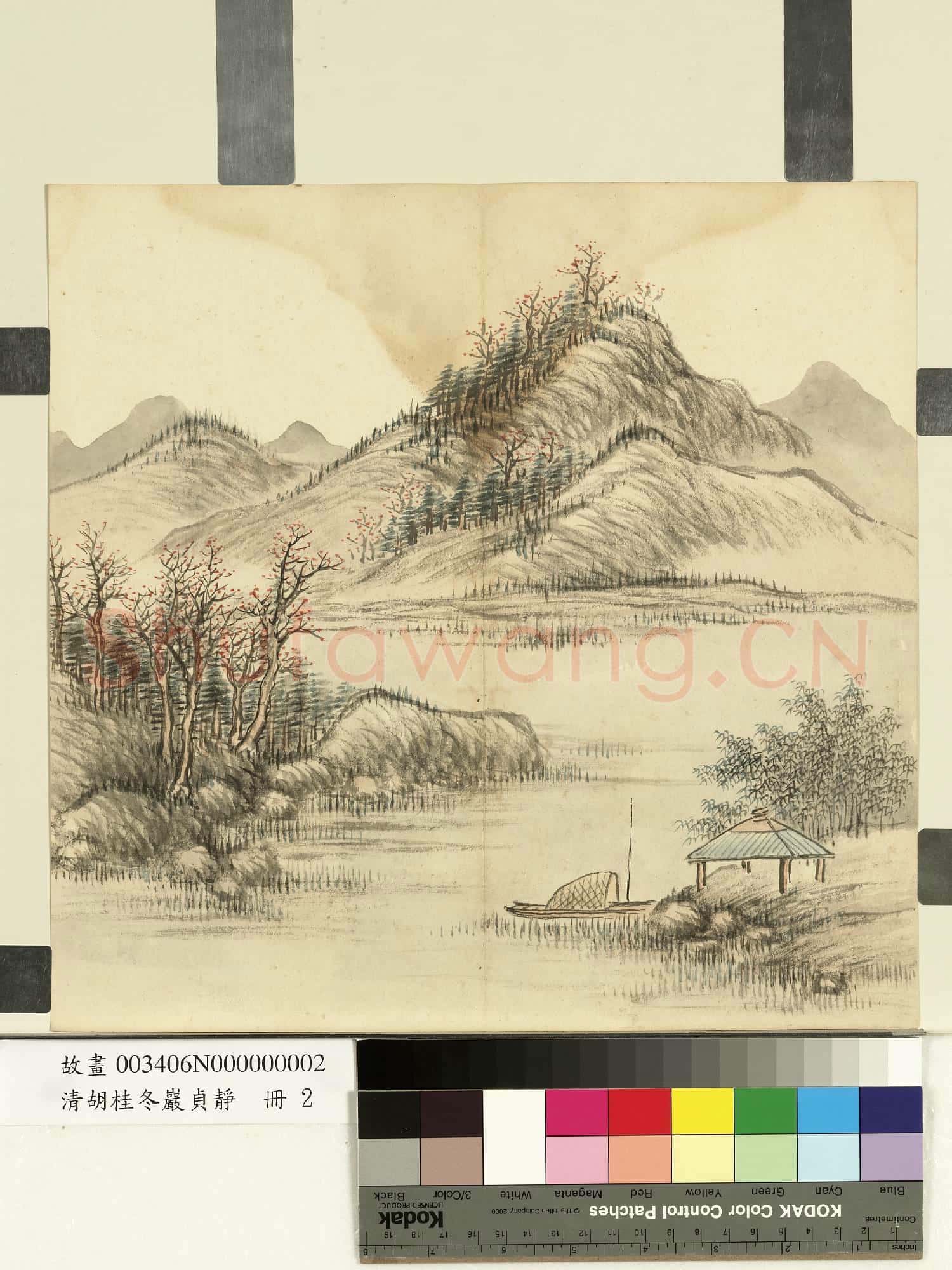 清胡桂冬巖貞靜.冊.孤舟虛亭故畫
