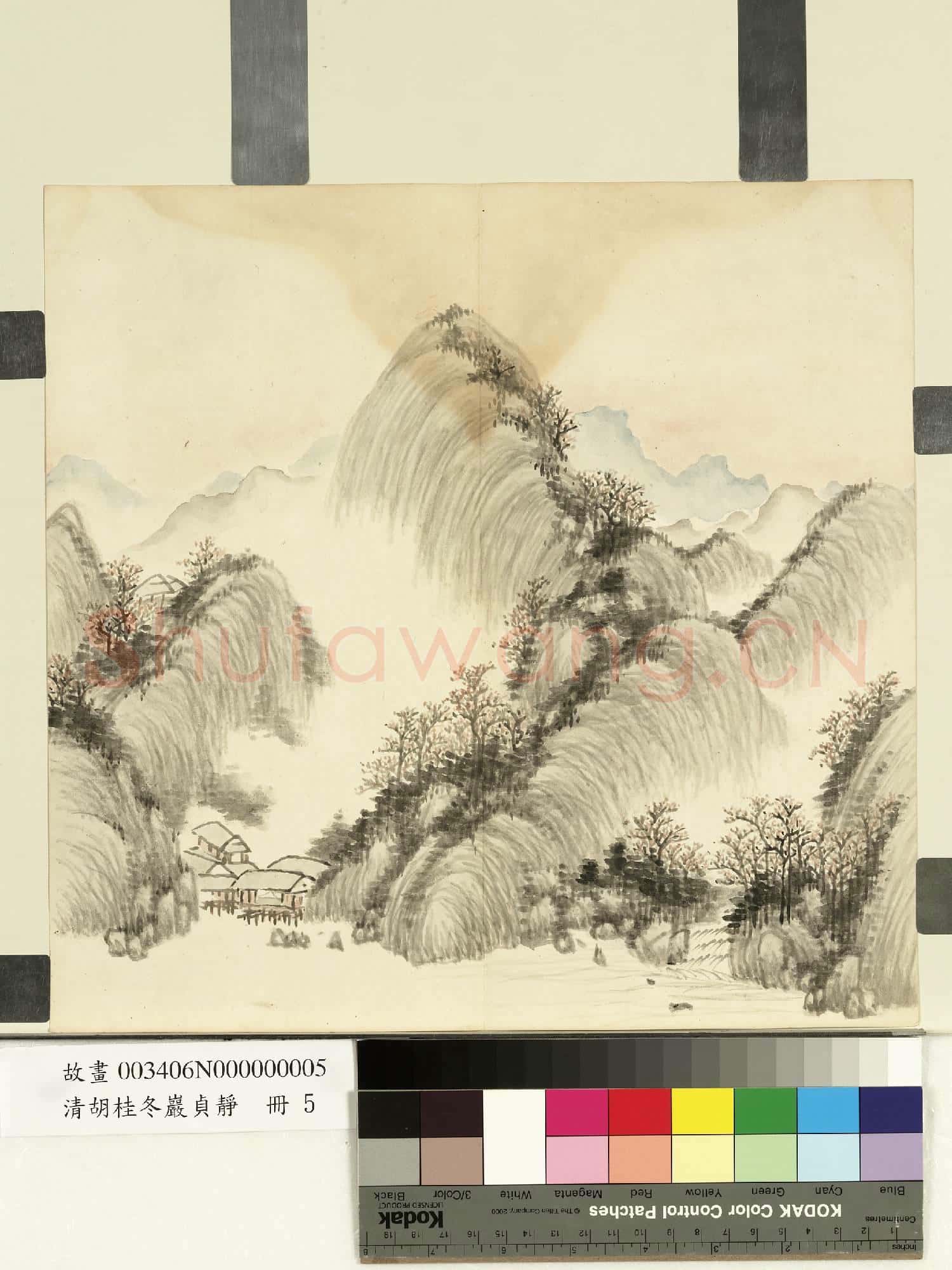 清胡桂冬巖貞靜.冊.雲巒水榭故畫
