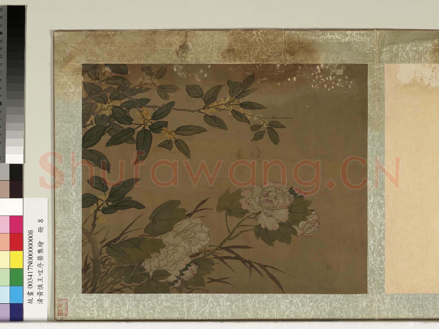 清黃慎王旼序榮集繪.冊.芙蓉桂花故畫