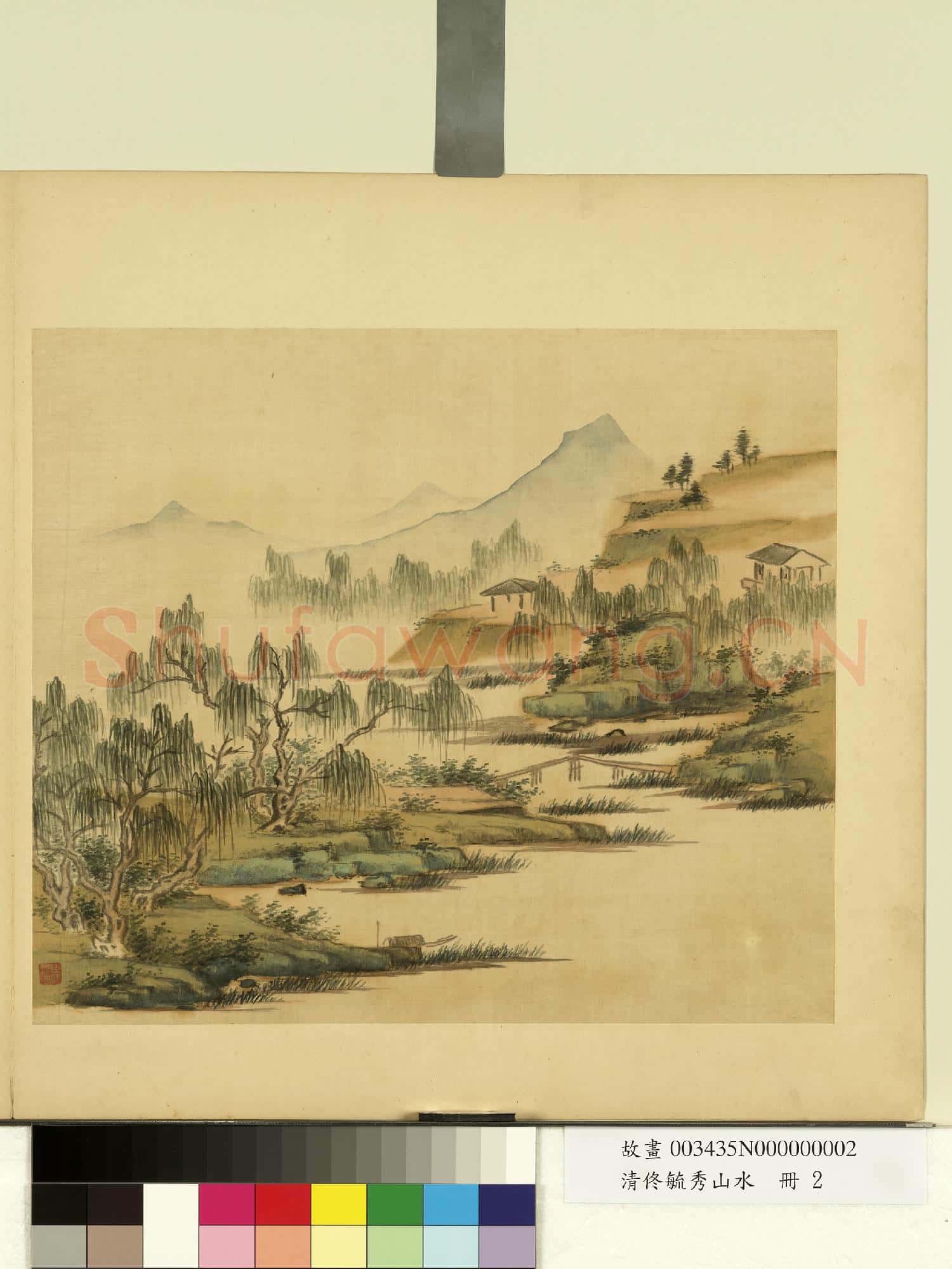 清佟毓秀山水.冊.柳江泊舟故畫