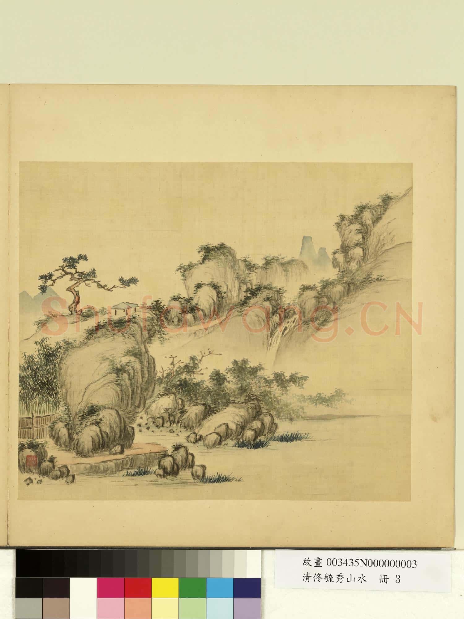 清佟毓秀山水.冊.松亭竹屋故畫