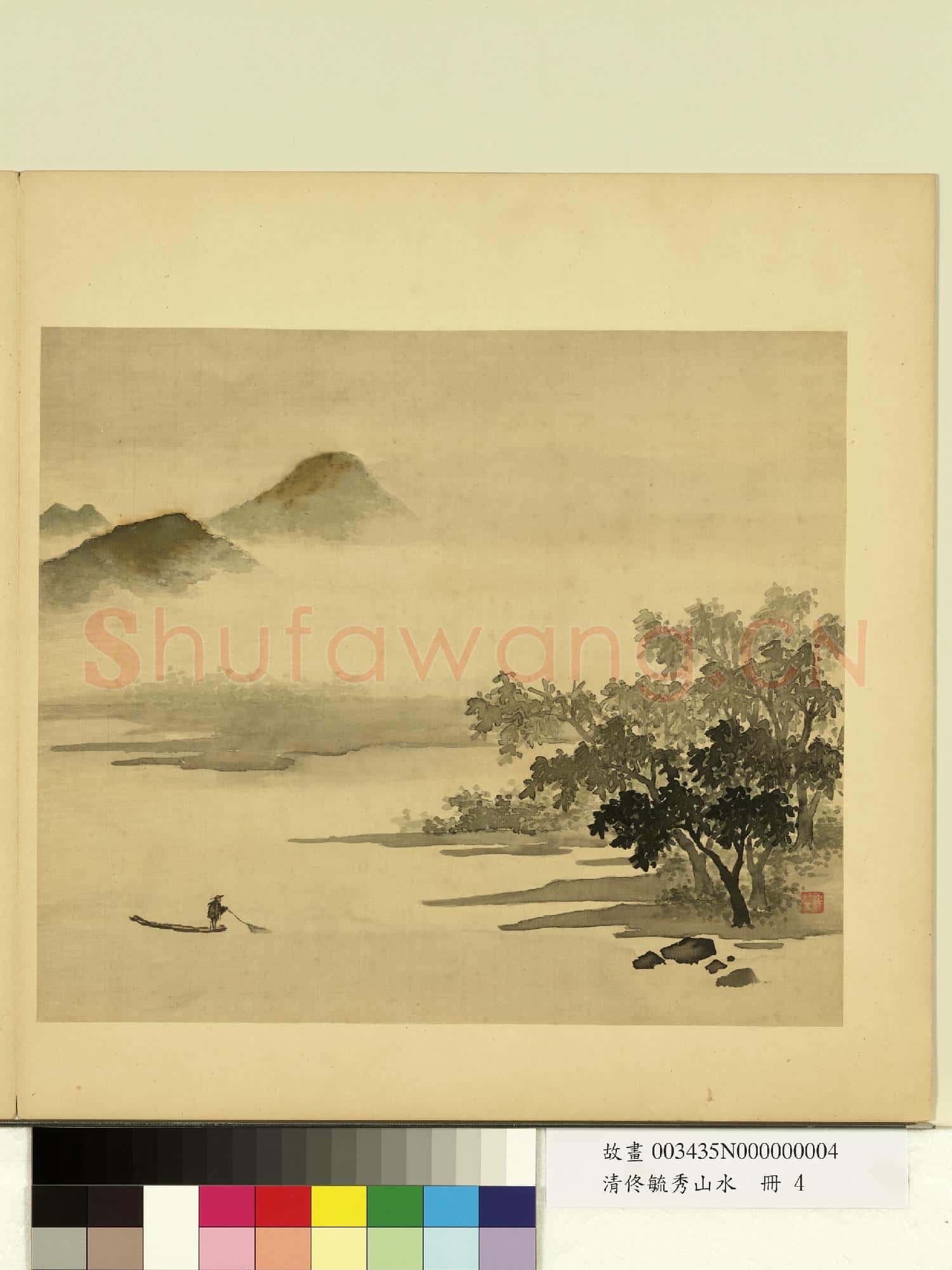清佟毓秀山水.冊.雨江收網故畫