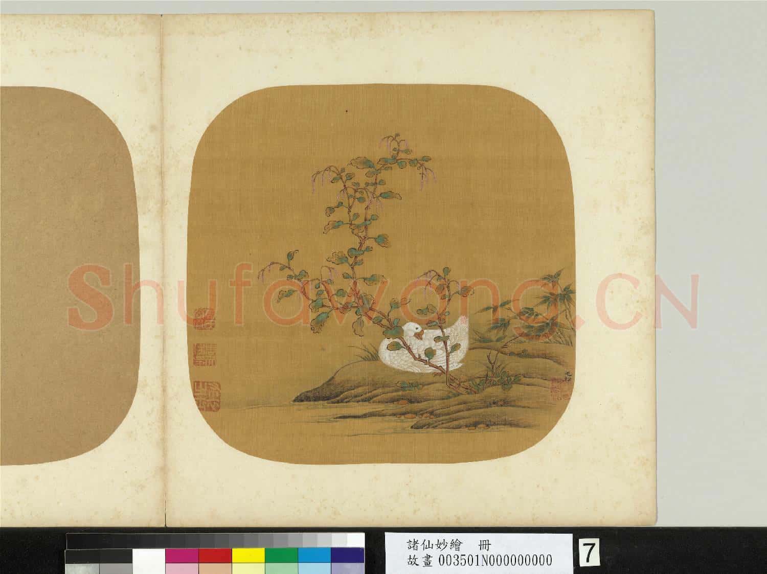 諸仙妙繪.冊.宋毛松紅蓼竹鵝故畫