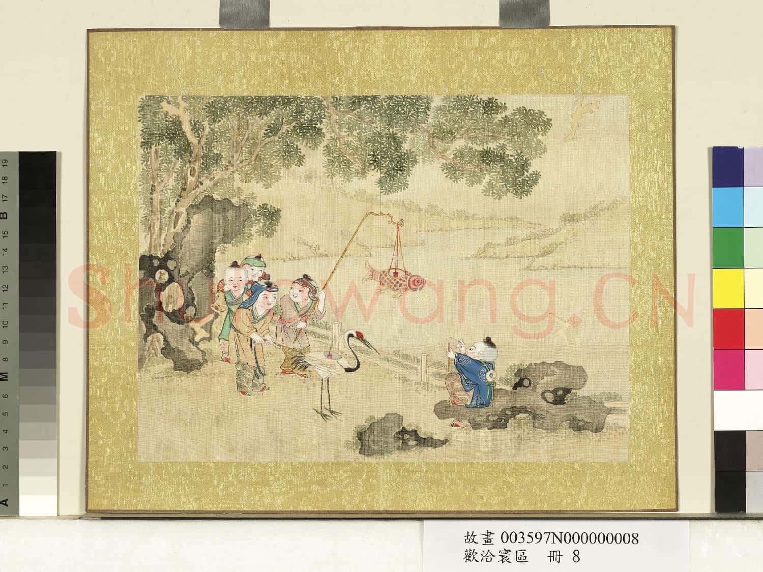 歡洽寰區.冊.魚鶴雙燈故畫