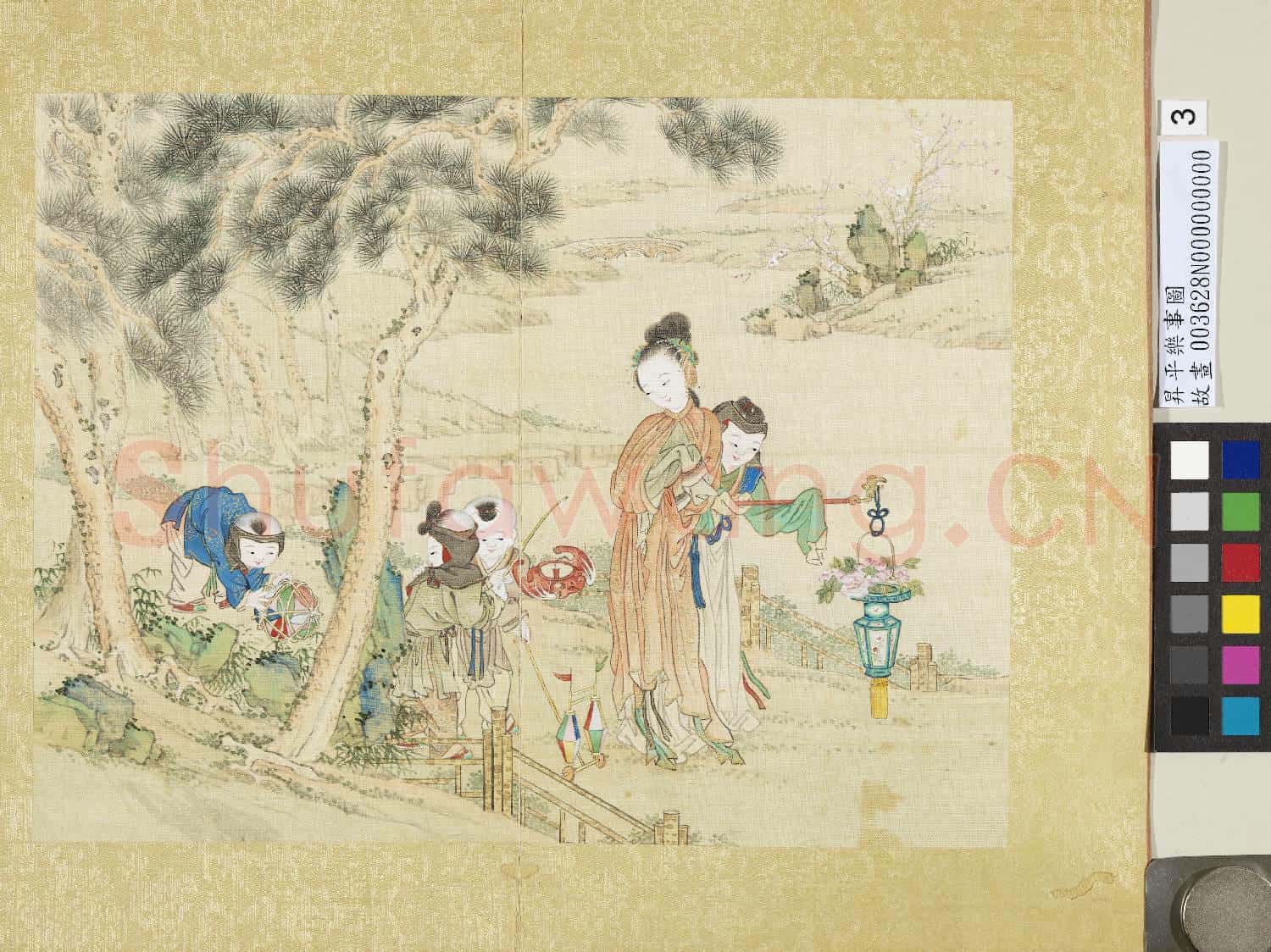 昇平樂事圖.冊.花籃燈故畫