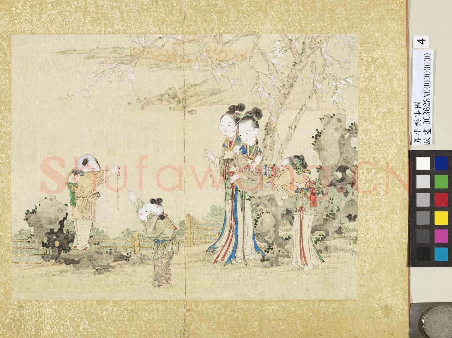 昇平樂事圖.冊.放鞭炮故畫