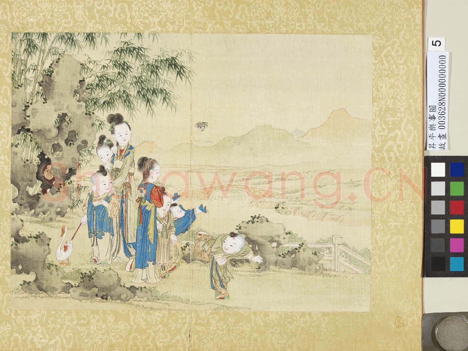 昇平樂事圖.冊.鵝燈踢毽故畫