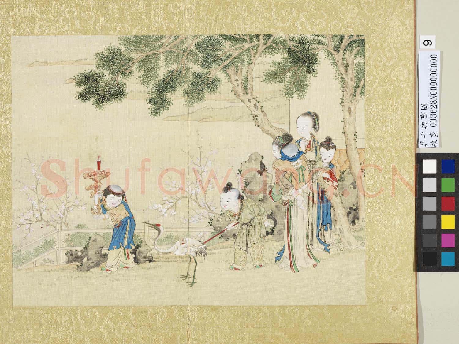 昇平樂事圖.冊.花燭鶴燈故畫