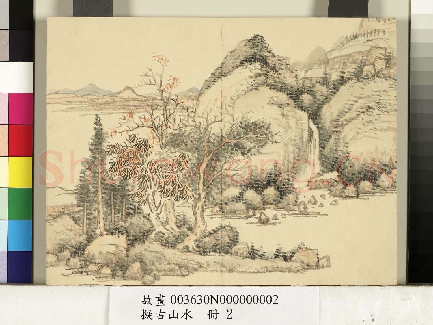 擬古山水.冊.無款山林泉瀑故畫
