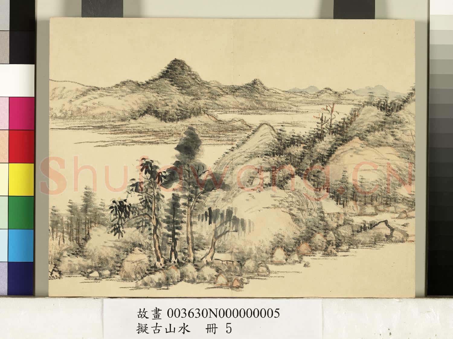 擬古山水.冊.無款溪山圖故畫