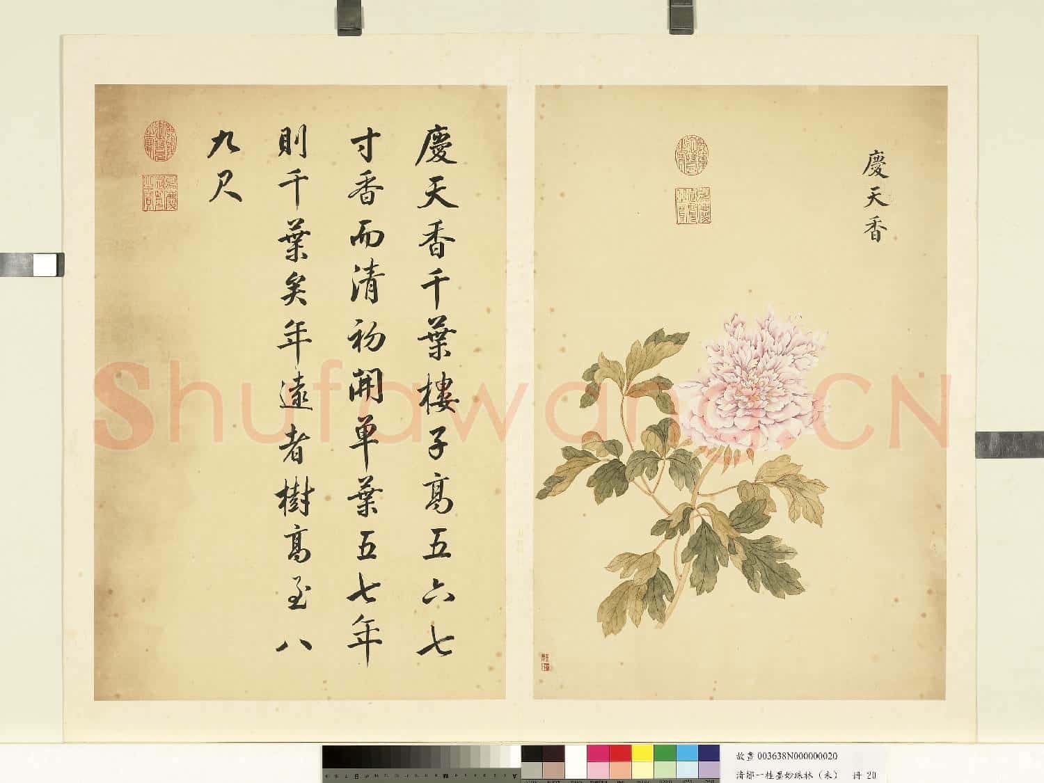 清鄒一桂墨妙珠林(未)冊.慶天香故畫