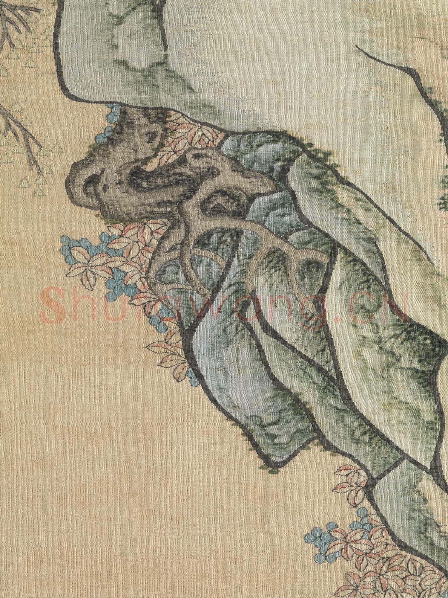 清緙絲周處擊蛟圖.軸故絲
