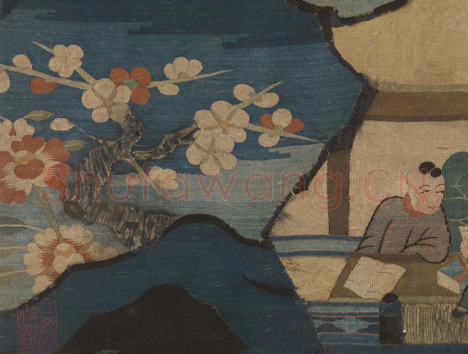 宋緙絲上元嬰戲圖.軸故絲