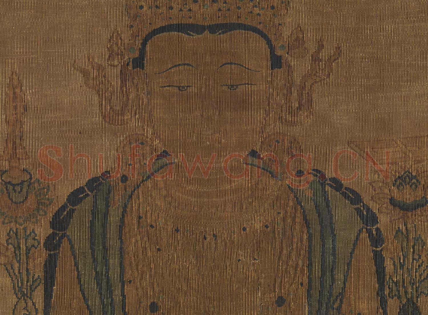 宋緙絲觀自在菩薩.軸故絲