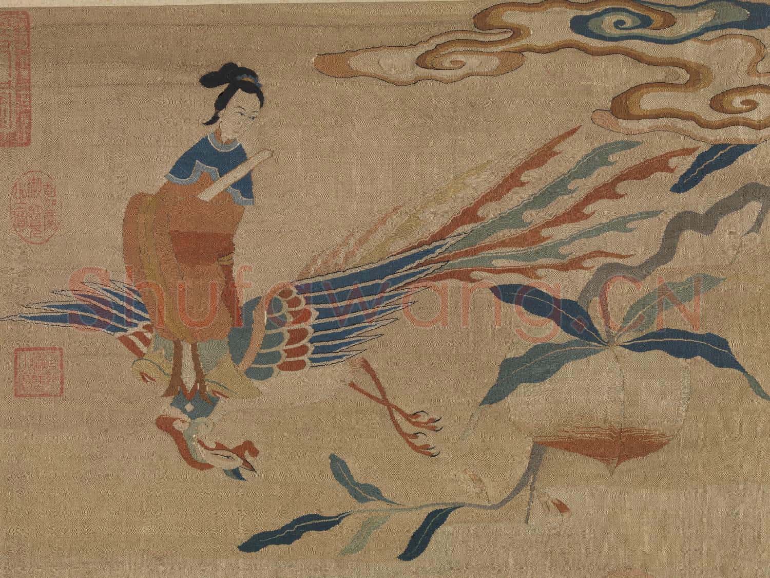 宋緙絲群仙祝壽.軸故絲