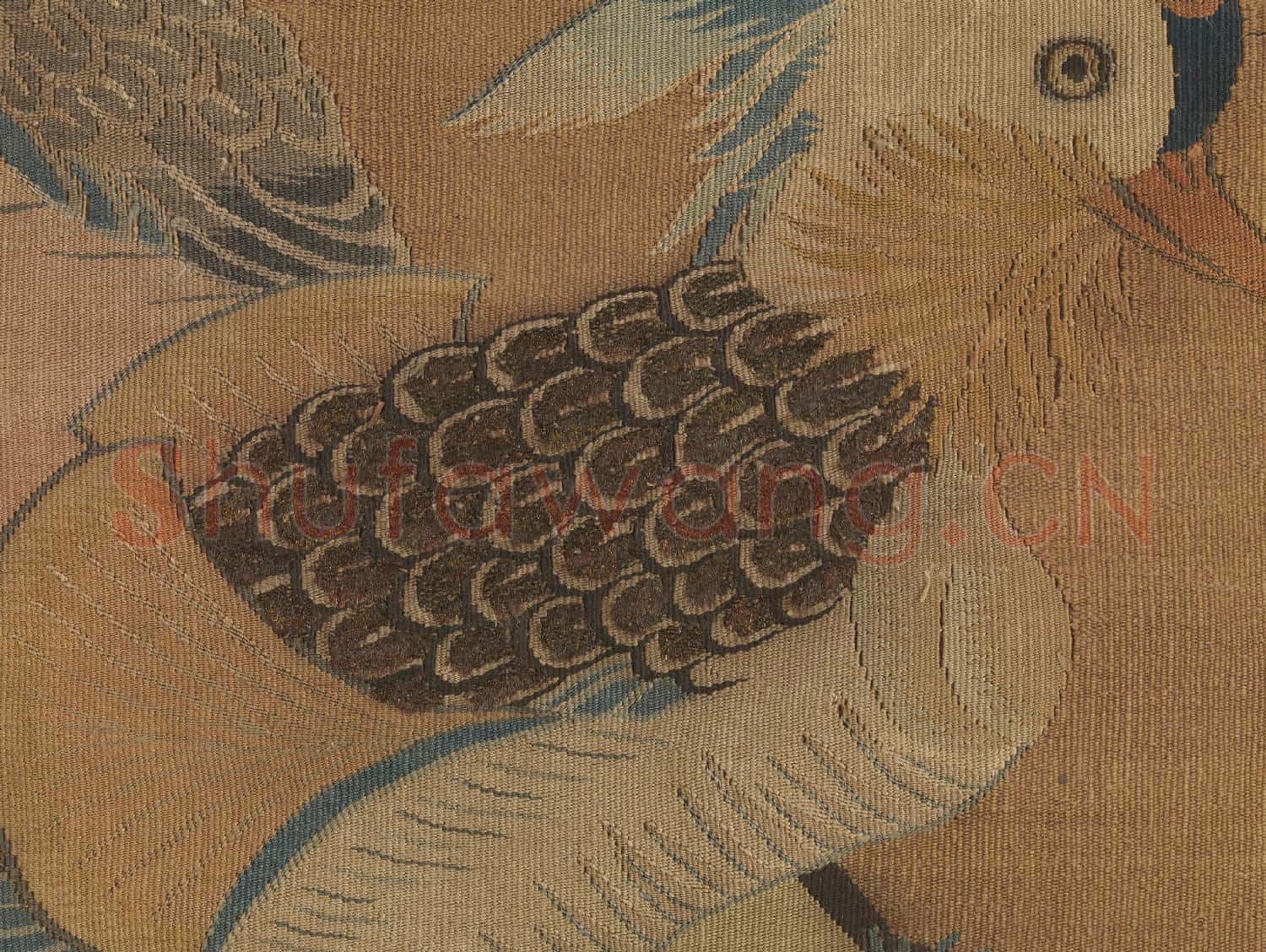 宋緙絲花鳥.軸故絲