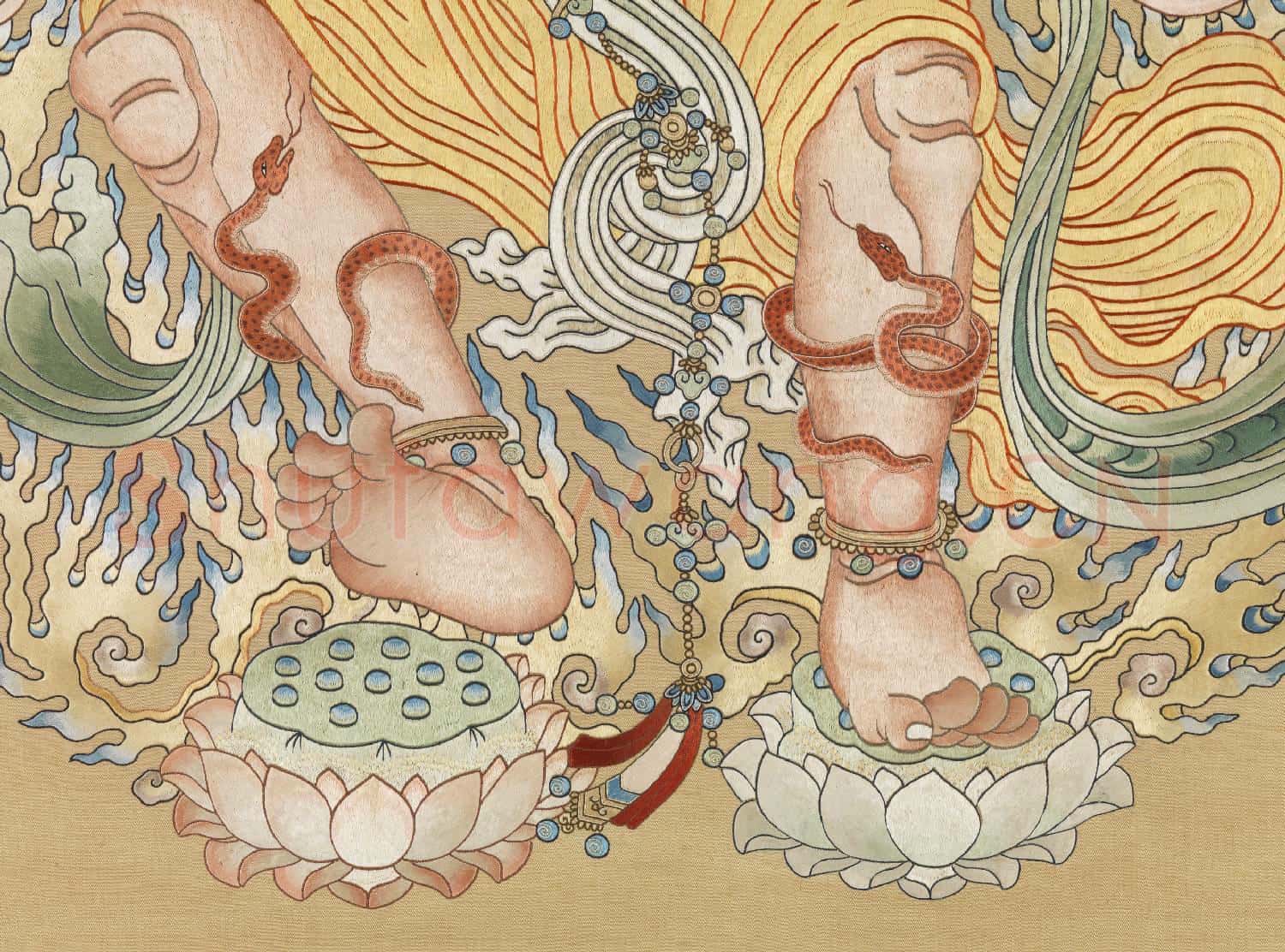清繡線佛像(一)明王.軸故絲