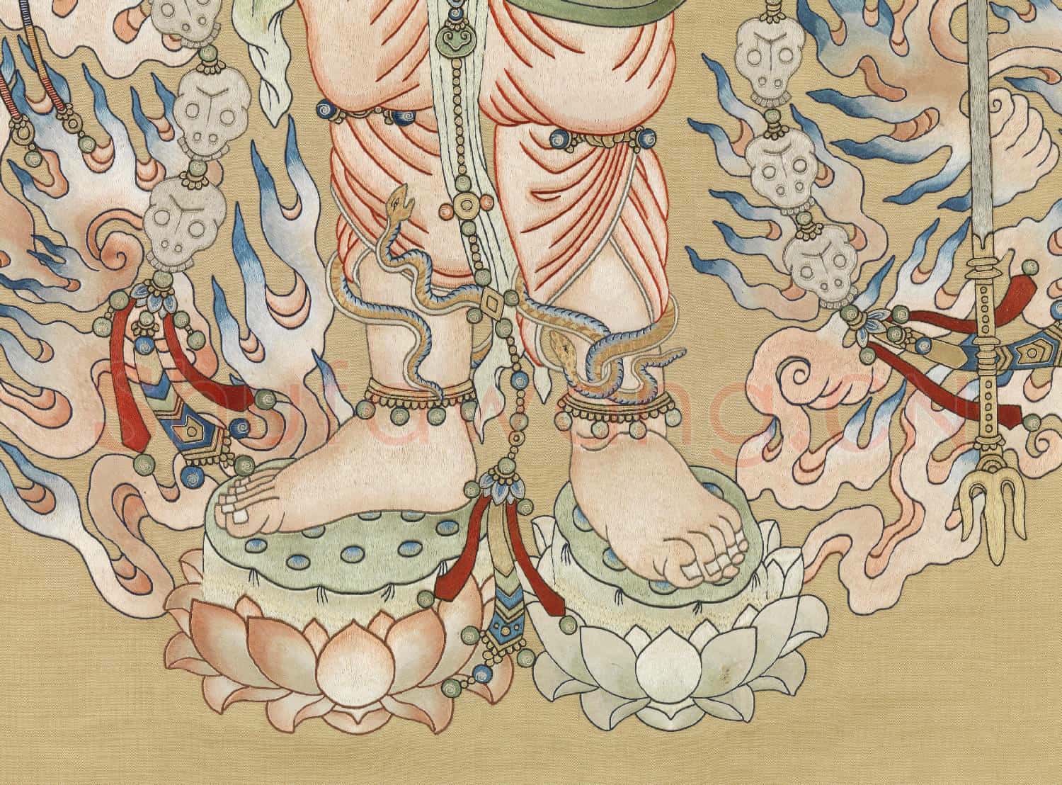 清繡線佛像(二)無能勝明王.軸故絲