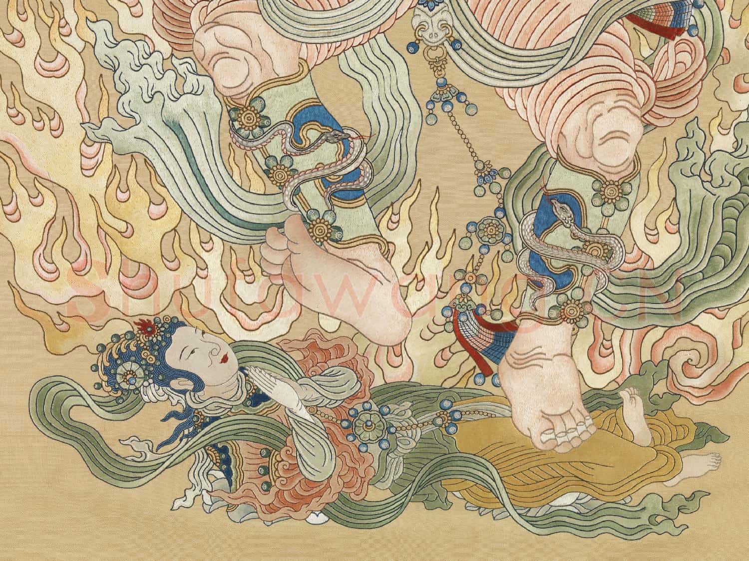 清繡線佛像(十一)明王.軸故絲