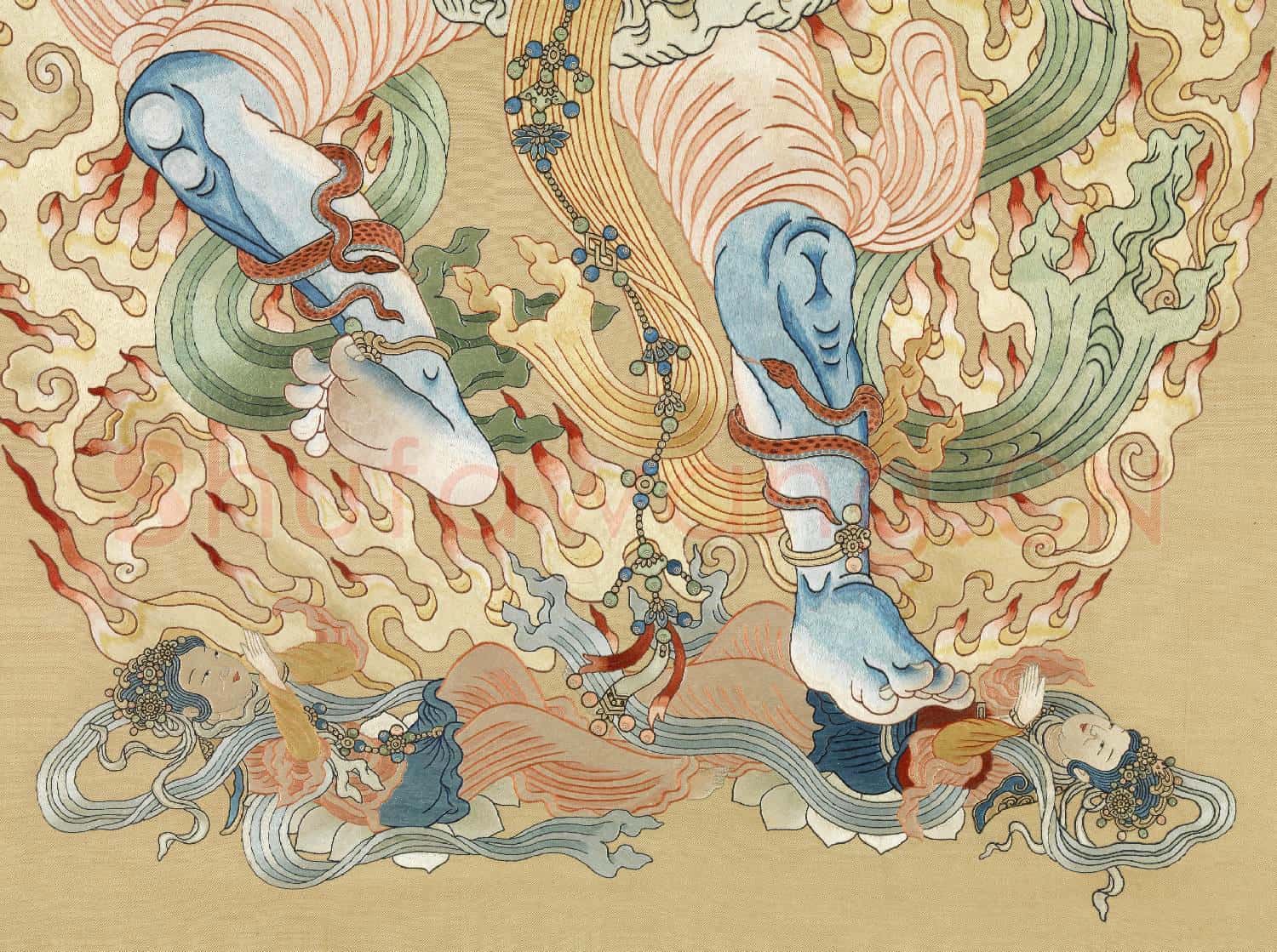 清繡線佛像(十三)明王.軸故絲